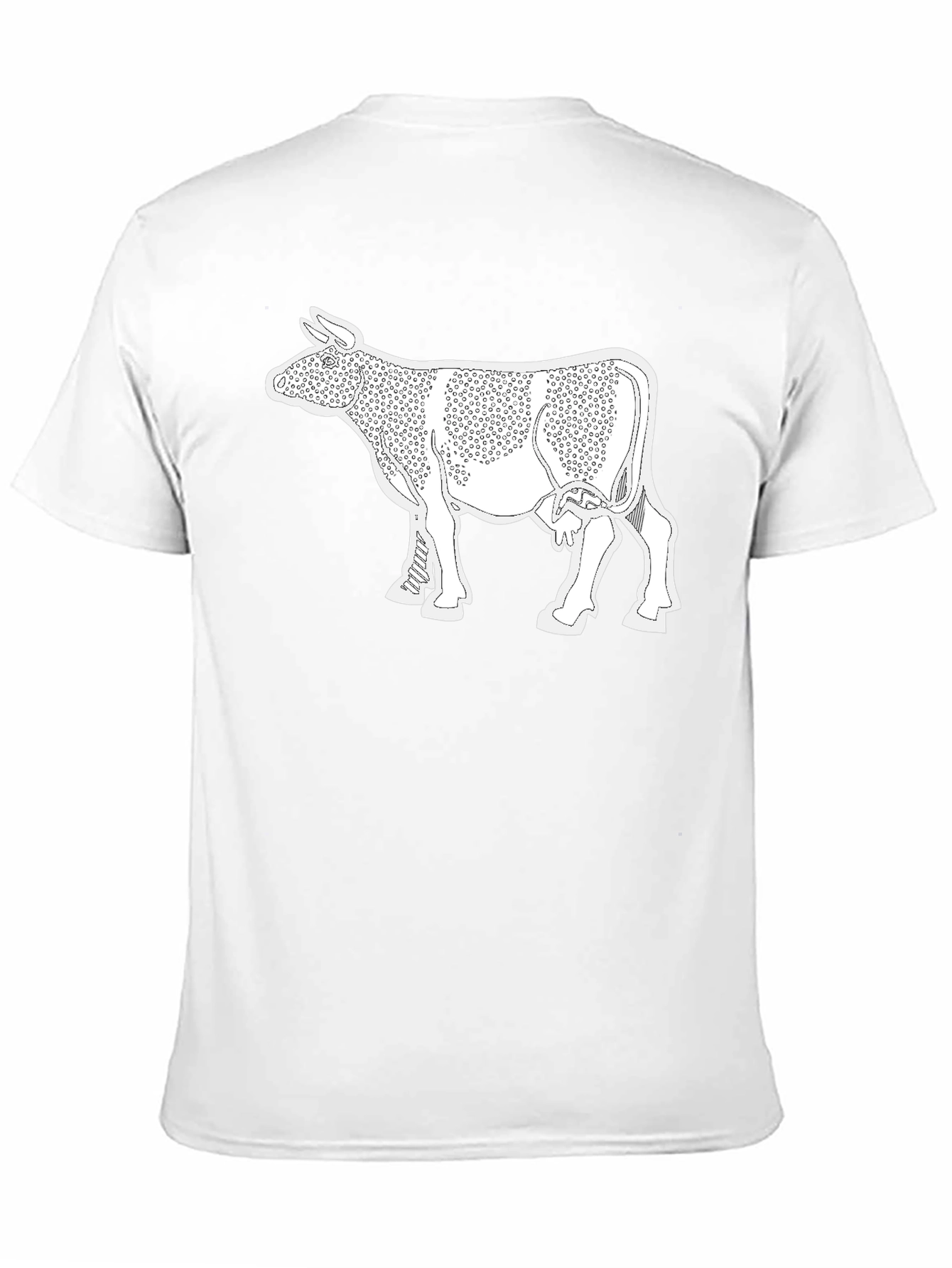 Cow Print T-Shirt - Black Cotton Tee