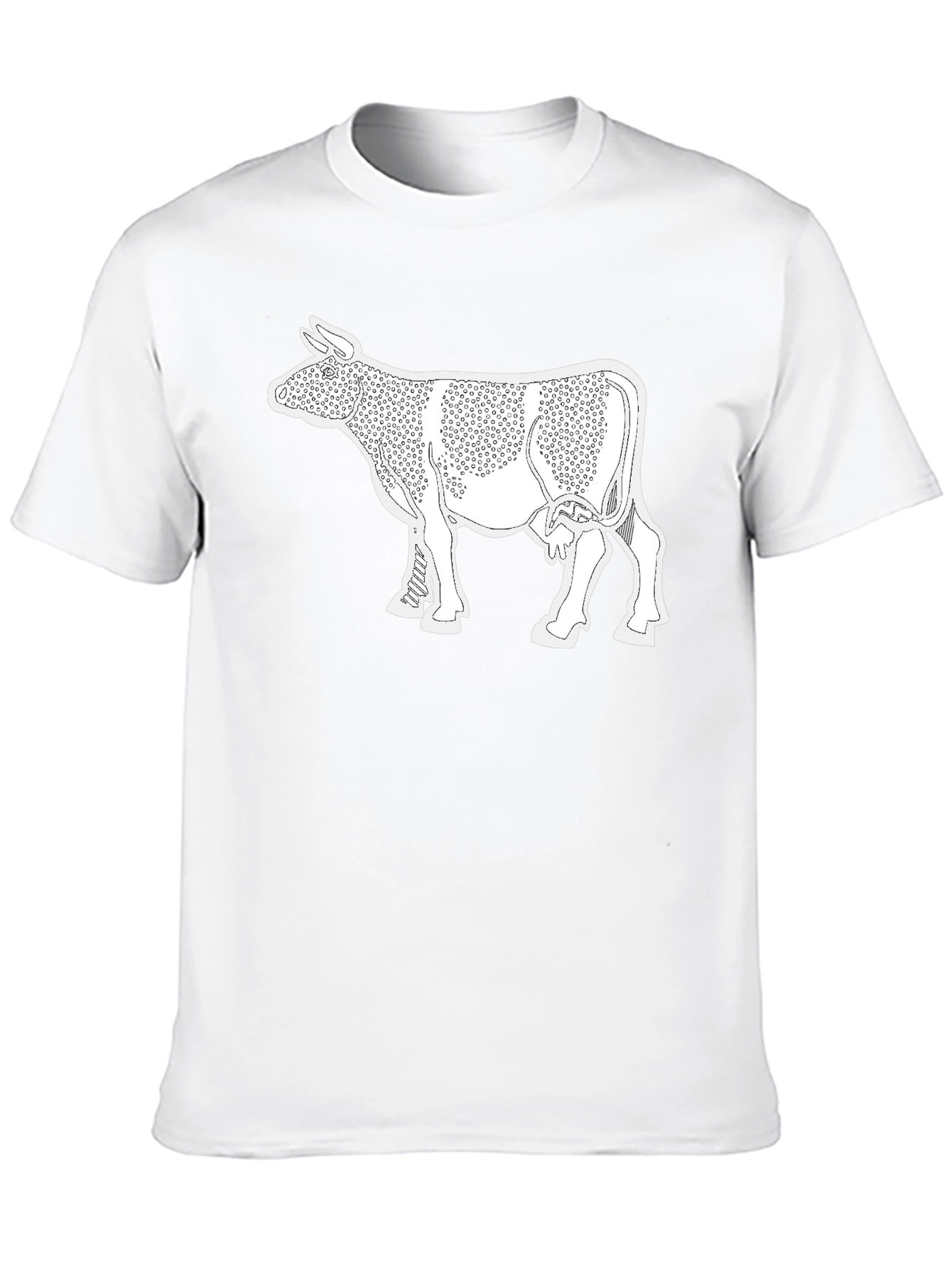 Cow Print T-Shirt - Black Cotton Tee