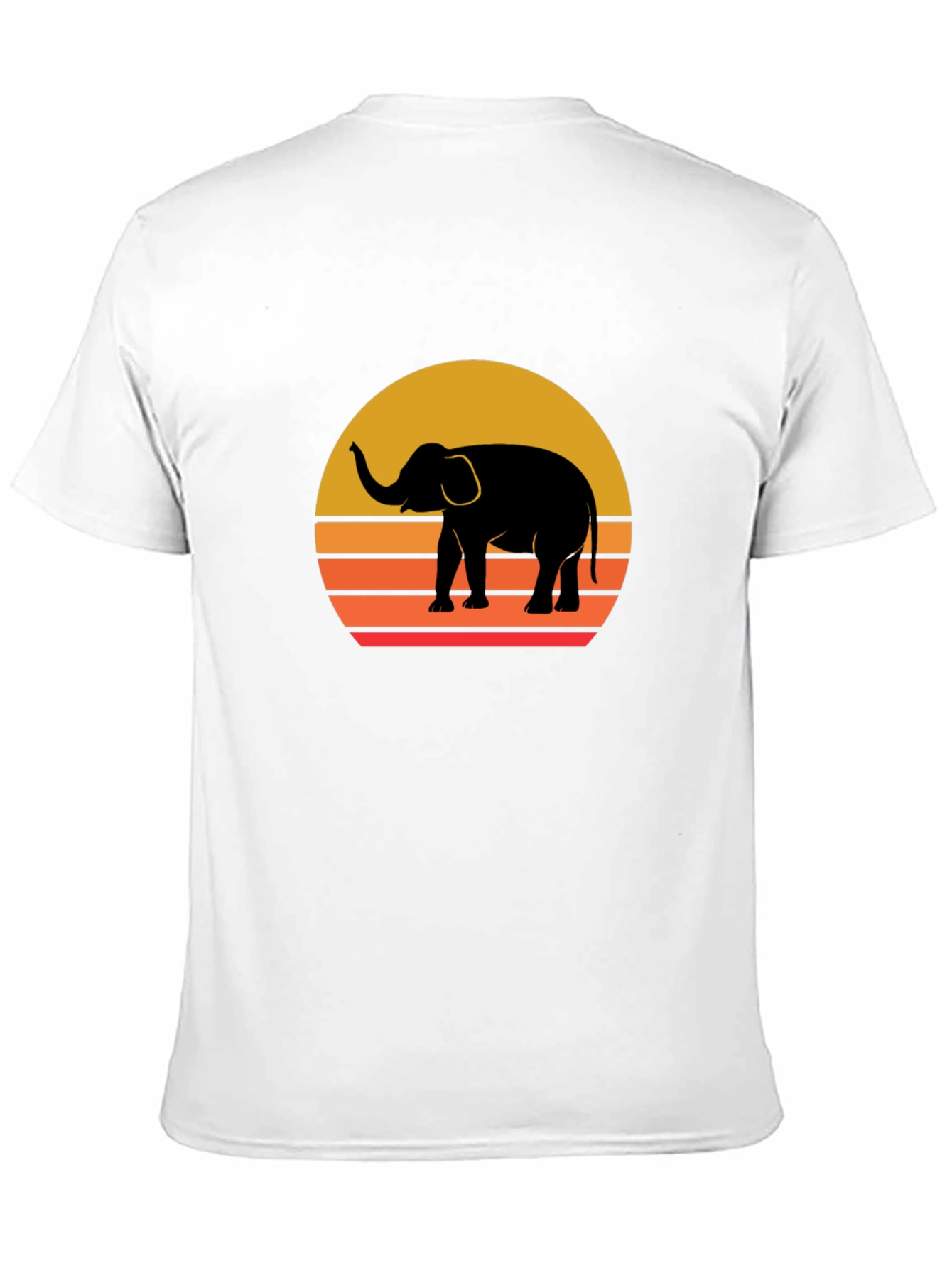 Elephant Sunset Graphic Tee - Stylish Black T-Shirt