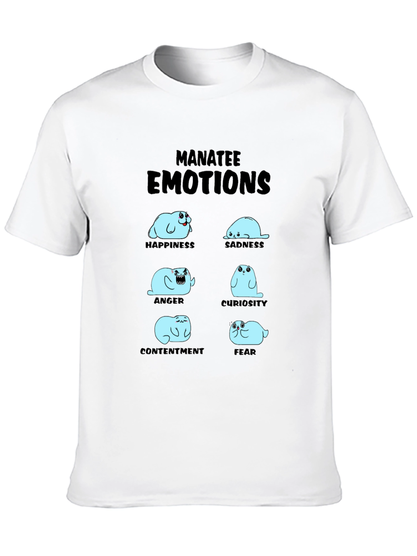 Manatee Emotions Graphic Print T-Shirt