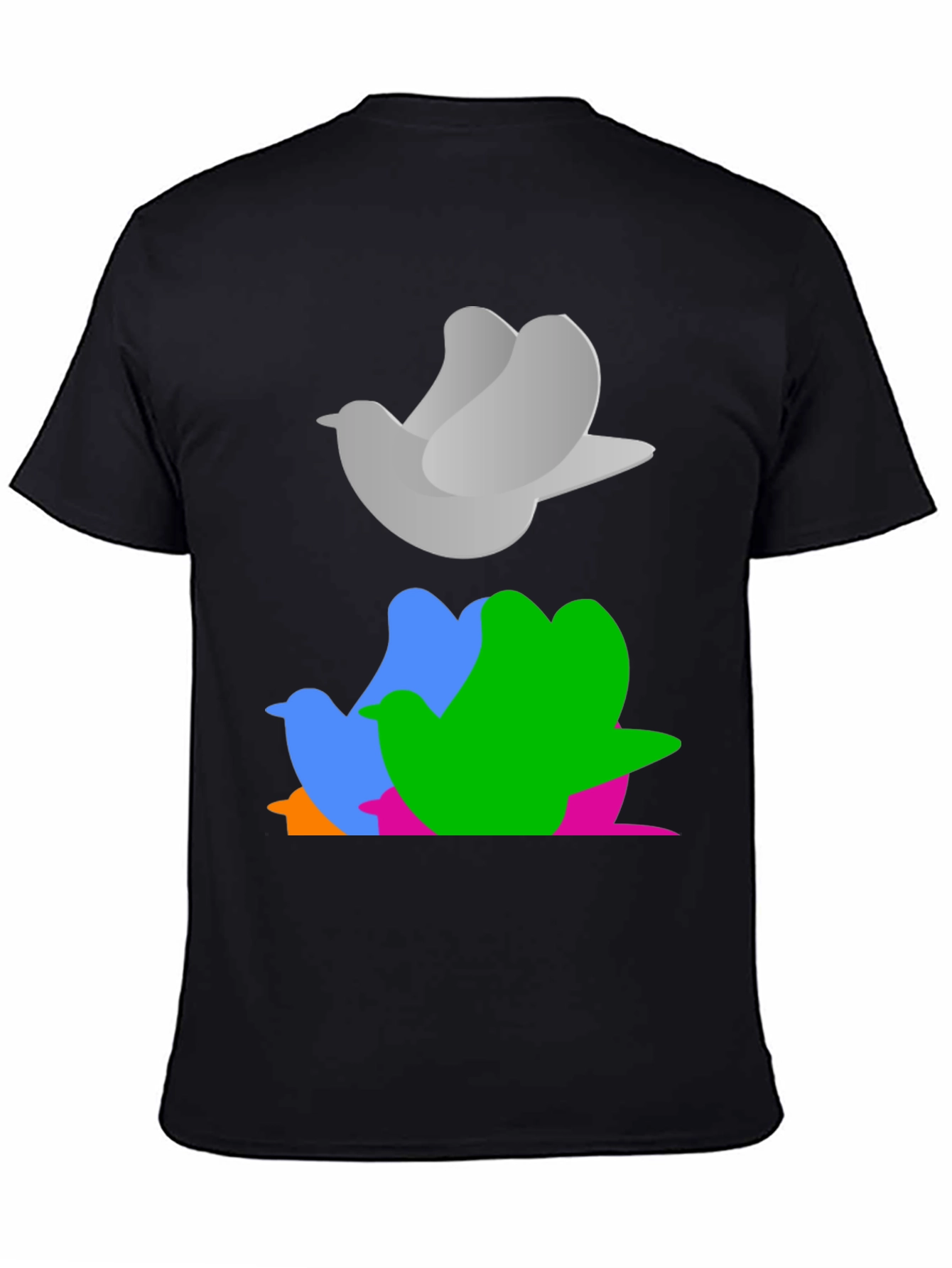 Abstract Bird Graphic Tee - Stylish Casual Wear