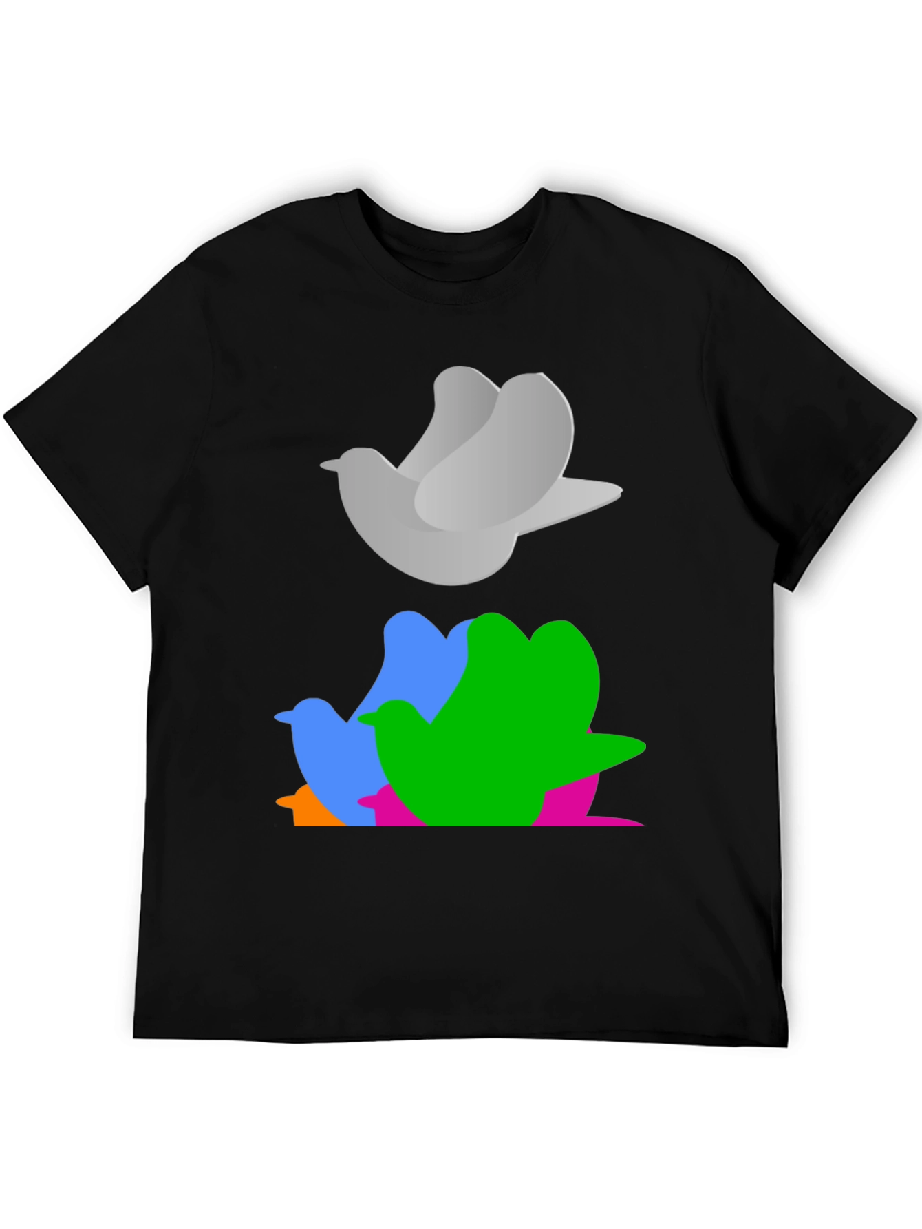 Abstract Bird Graphic Tee - Stylish Casual Wear