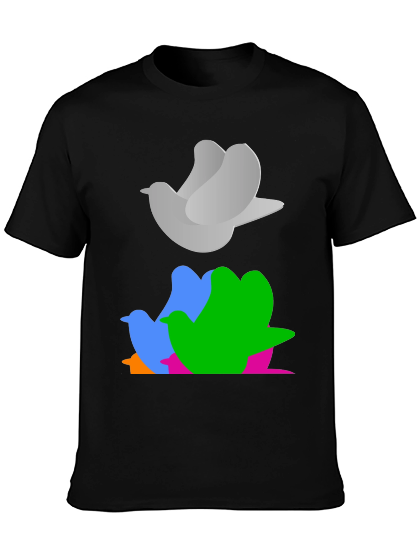 Abstract Bird Graphic Tee - Stylish Casual Wear