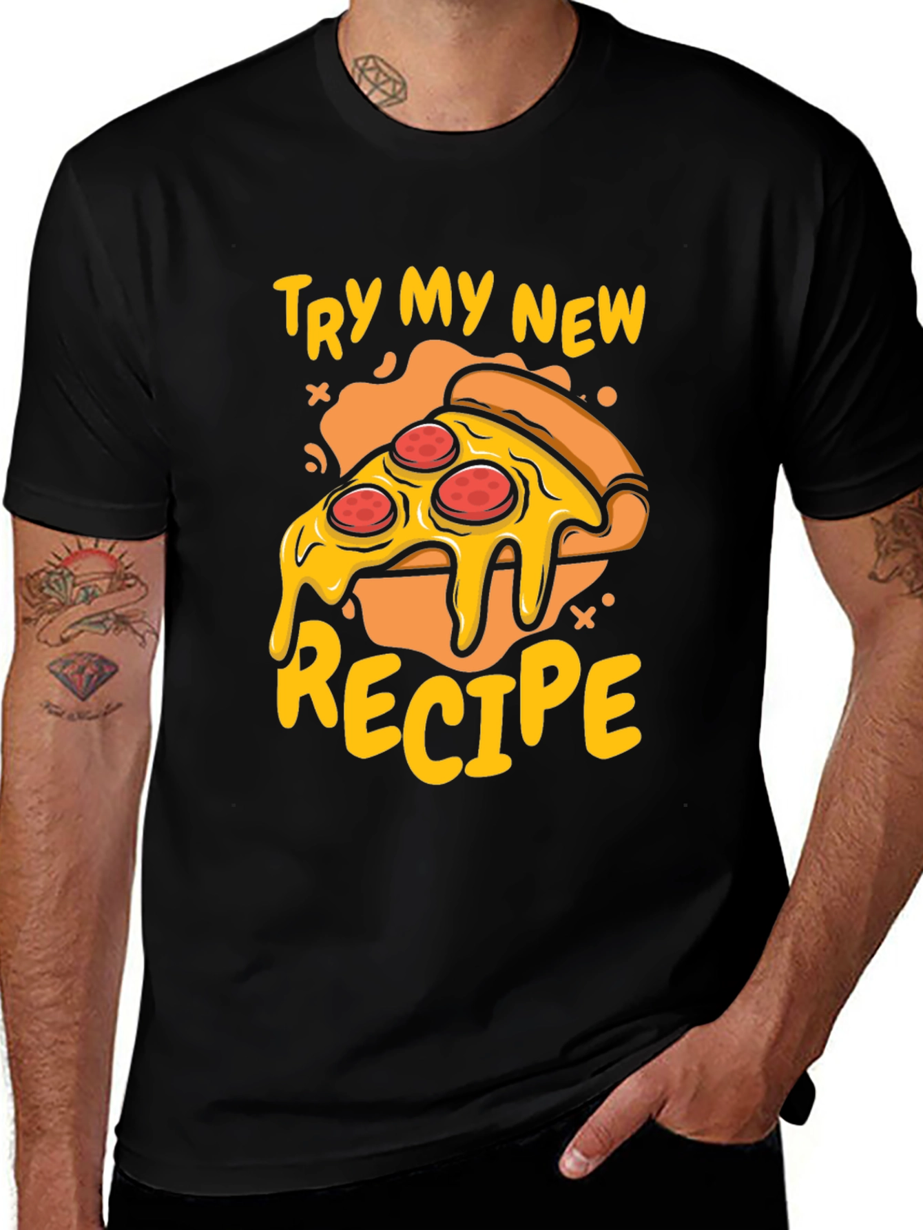 Funny Pizza Recipe Graphic T-Shirt