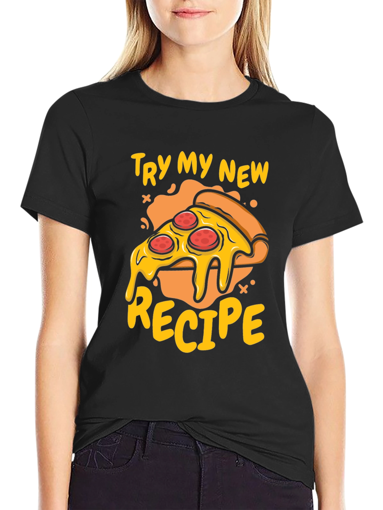Funny Pizza Recipe Graphic T-Shirt
