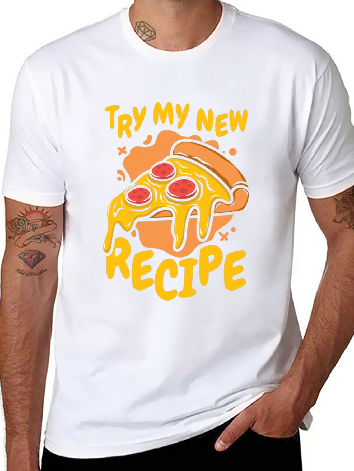 Funny Pizza Recipe Graphic T-Shirt