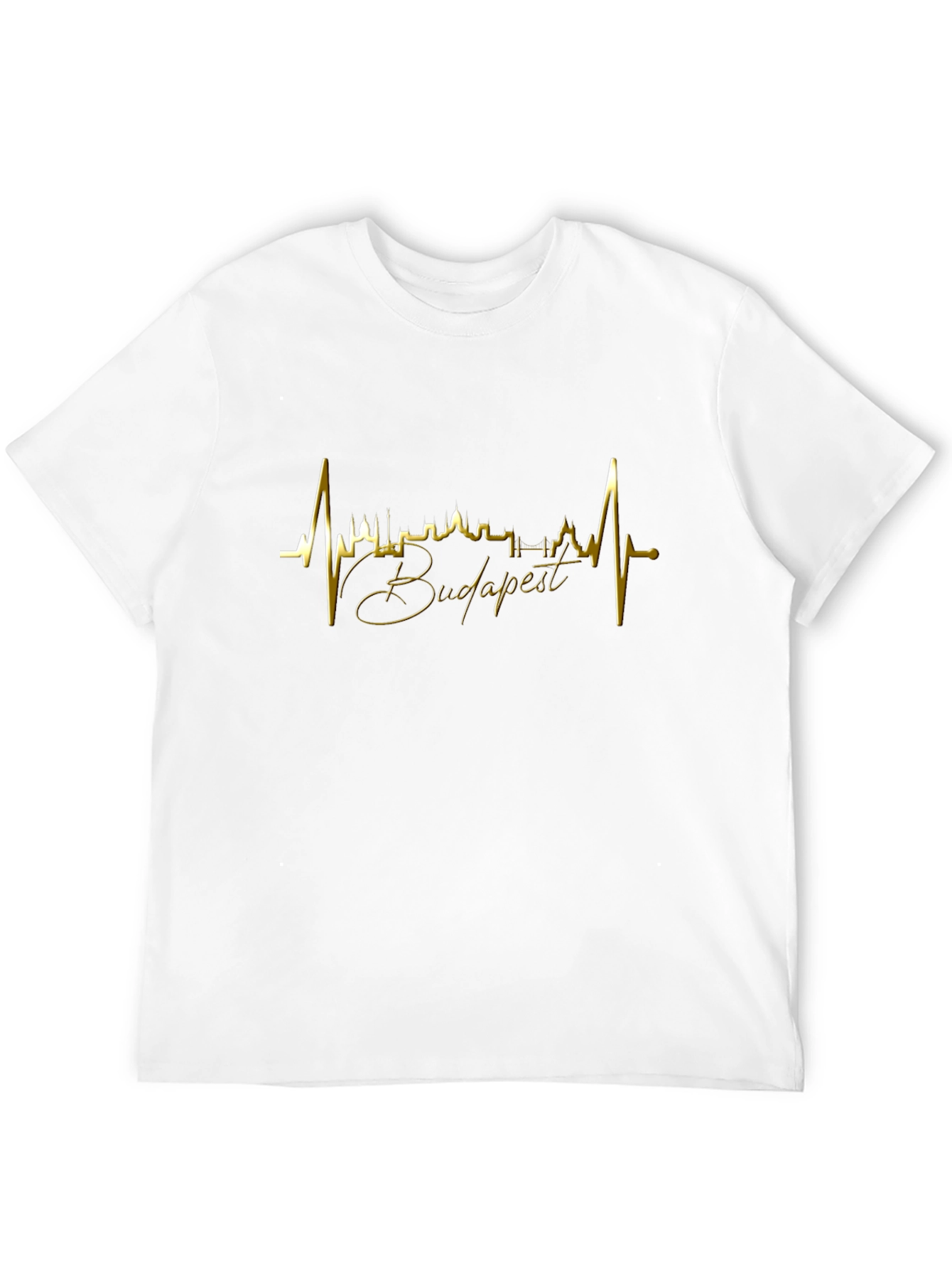 Budapest Skyline Heartbeat Black T-Shirt