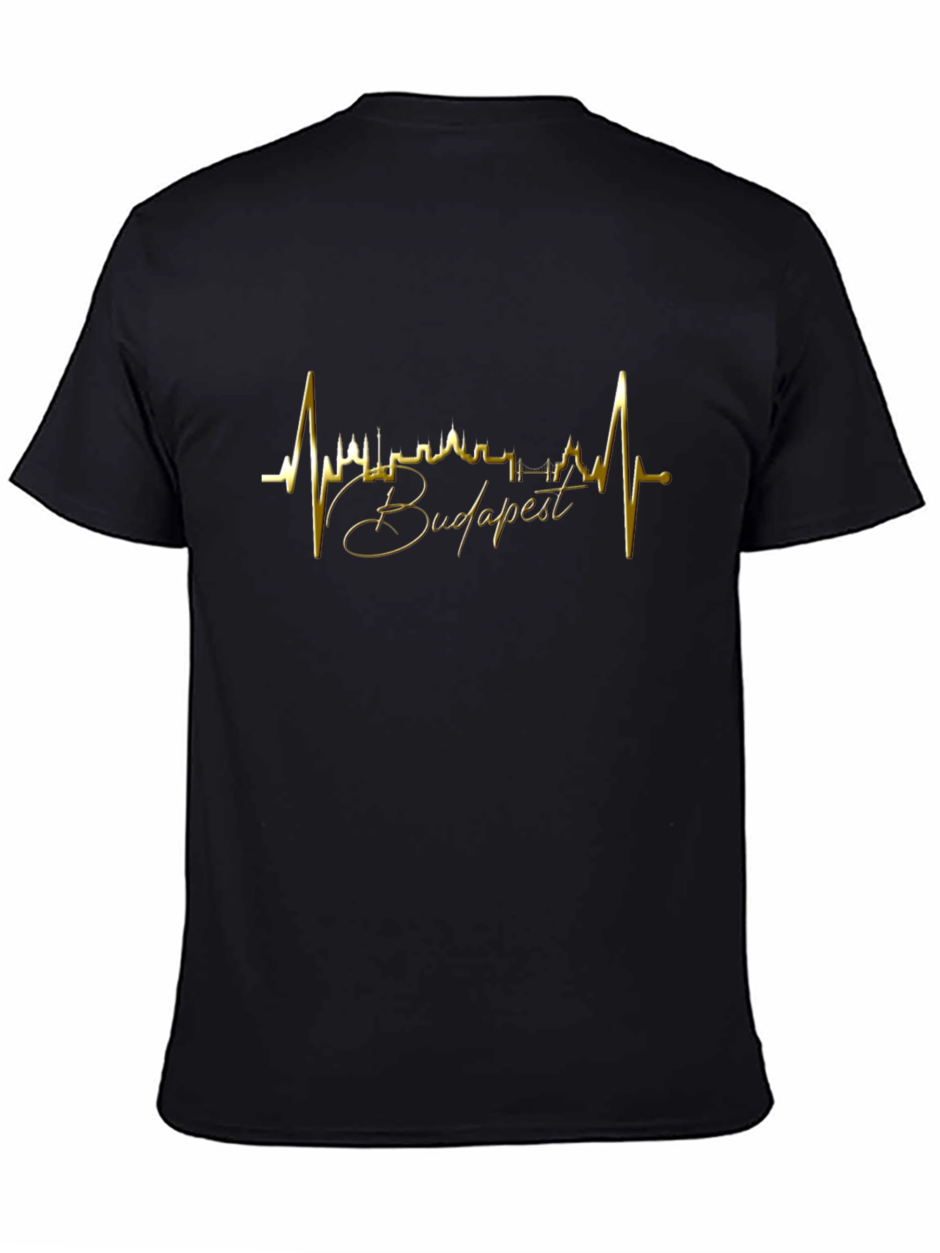 Budapest Skyline Heartbeat Black T-Shirt
