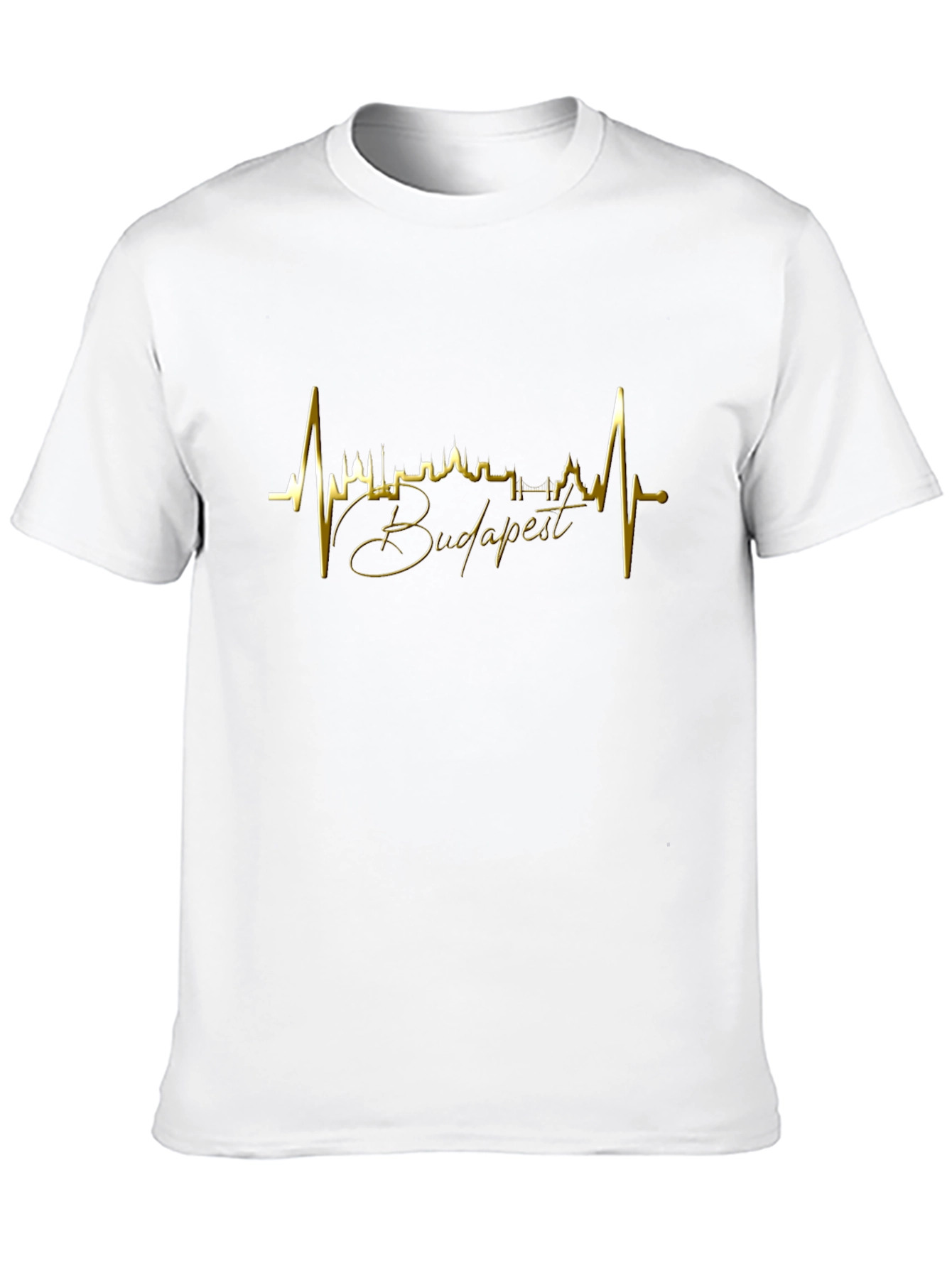 Budapest Skyline Heartbeat Black T-Shirt