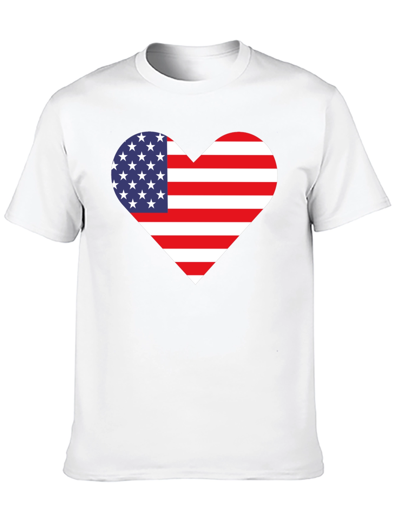 Patriotic American Flag Heart Graphic Tee