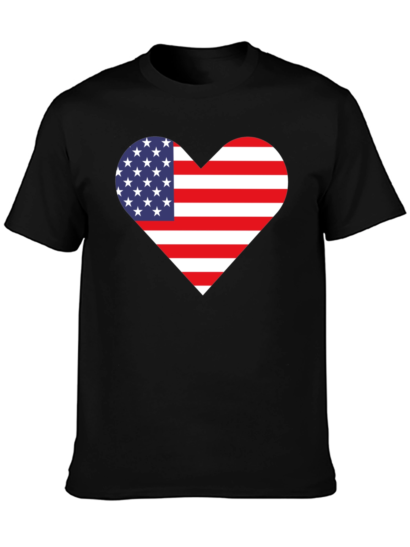 Patriotic American Flag Heart Graphic Tee