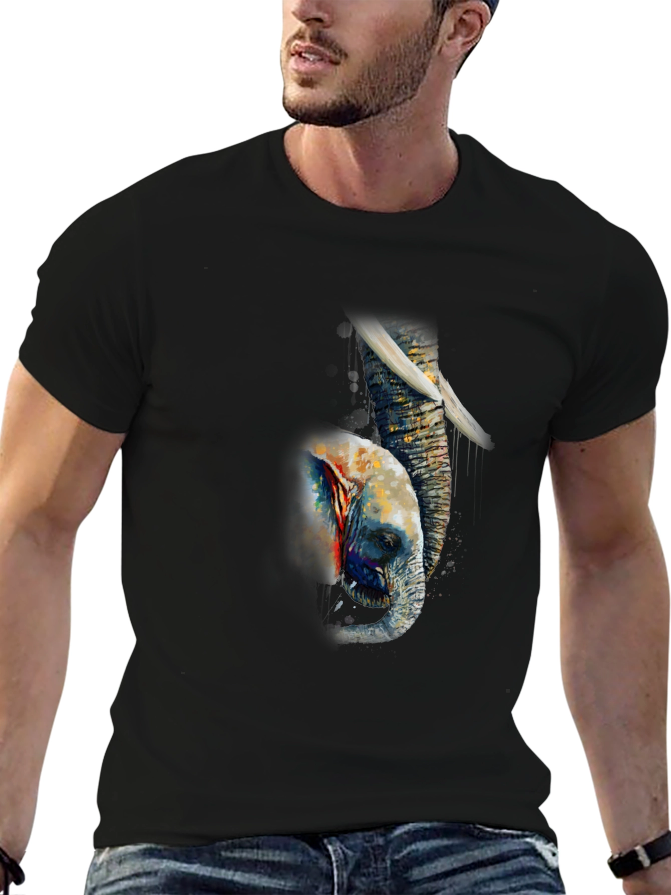 Elephant Art T-Shirt - Unique Graphic Tee