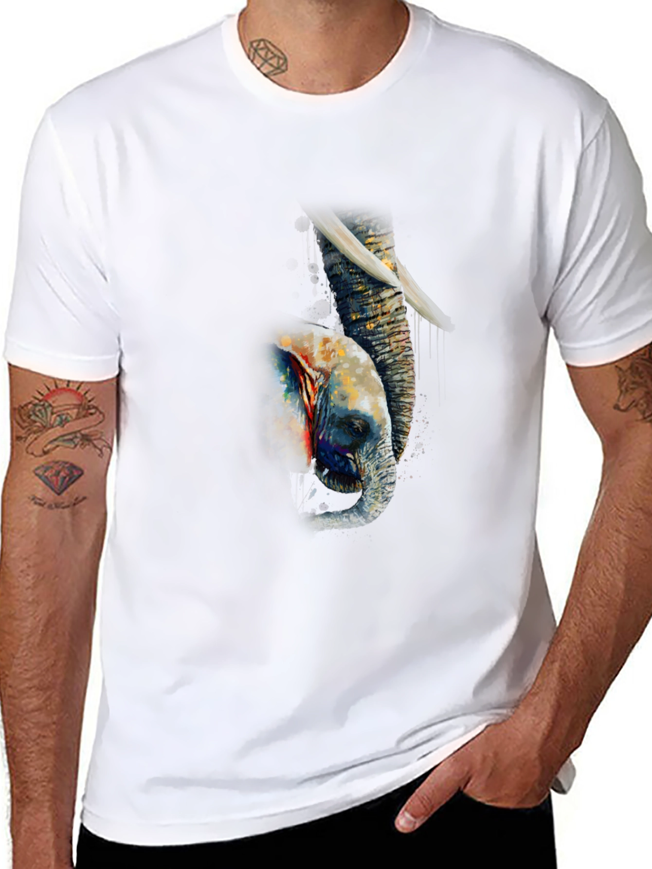 Elephant Art T-Shirt - Unique Graphic Tee