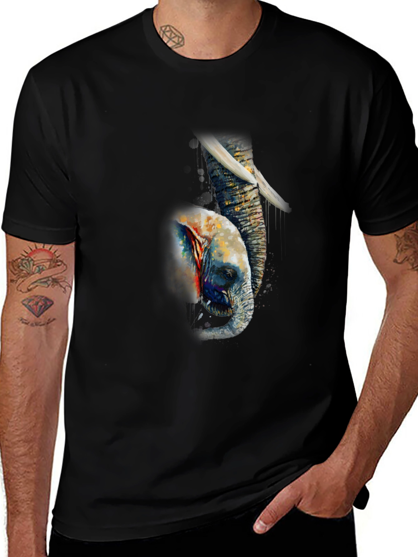 Elephant Art T-Shirt - Unique Graphic Tee