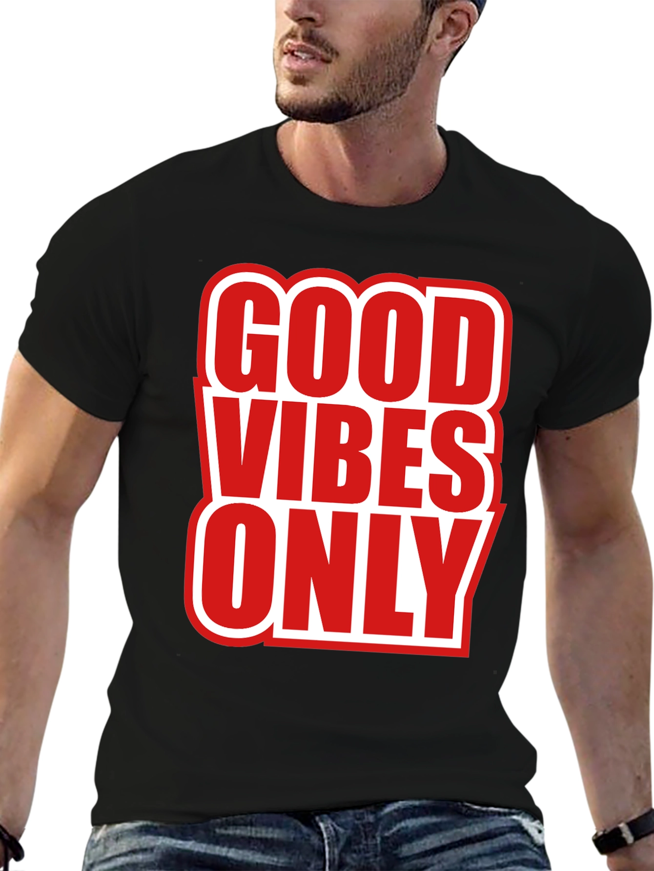 Good Vibes Only Graphic Tee - Trendy Black T-Shirt