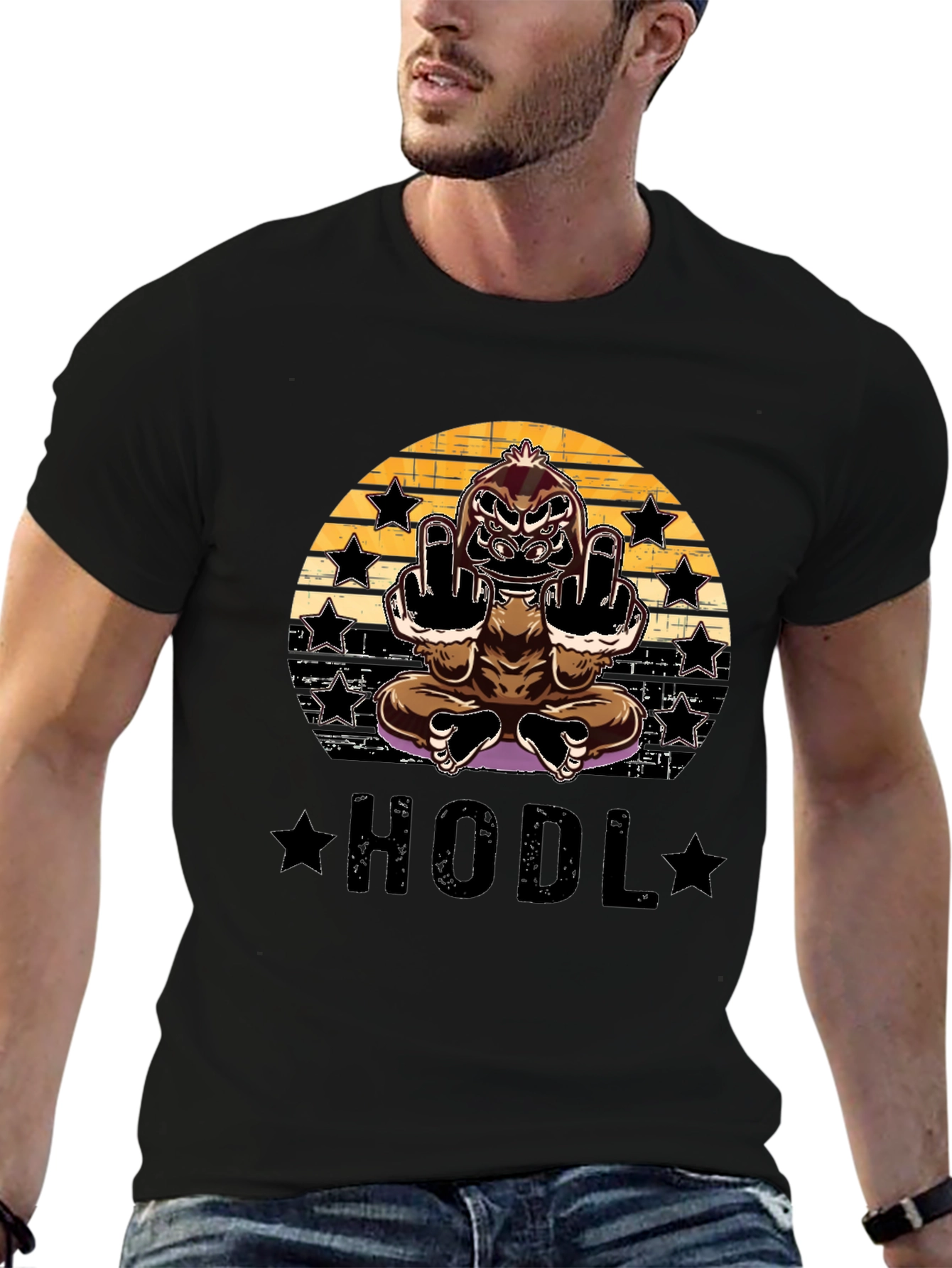 HODL Gorilla Black Graphic Tee