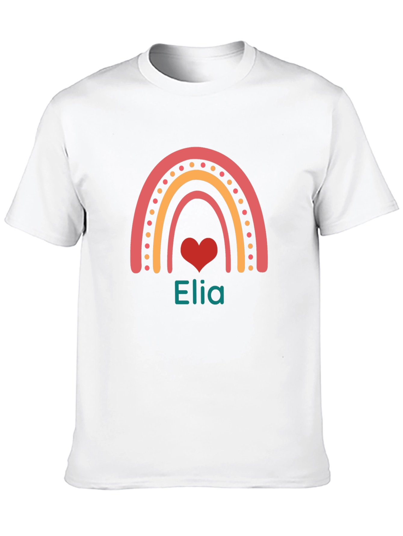 Personalized Rainbow Heart Tee - Elia