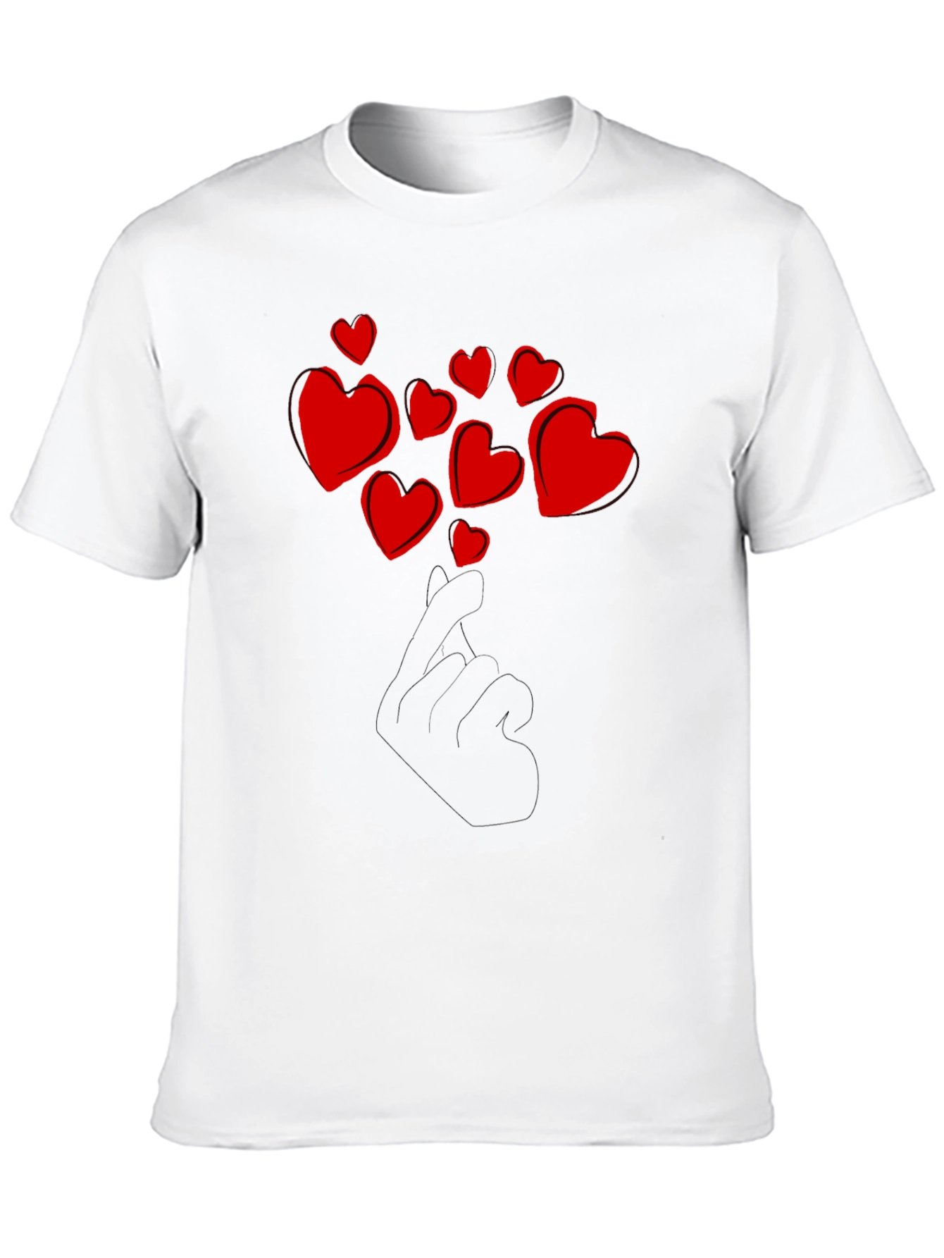 Love Hand T-Shirt - Black Heart Design