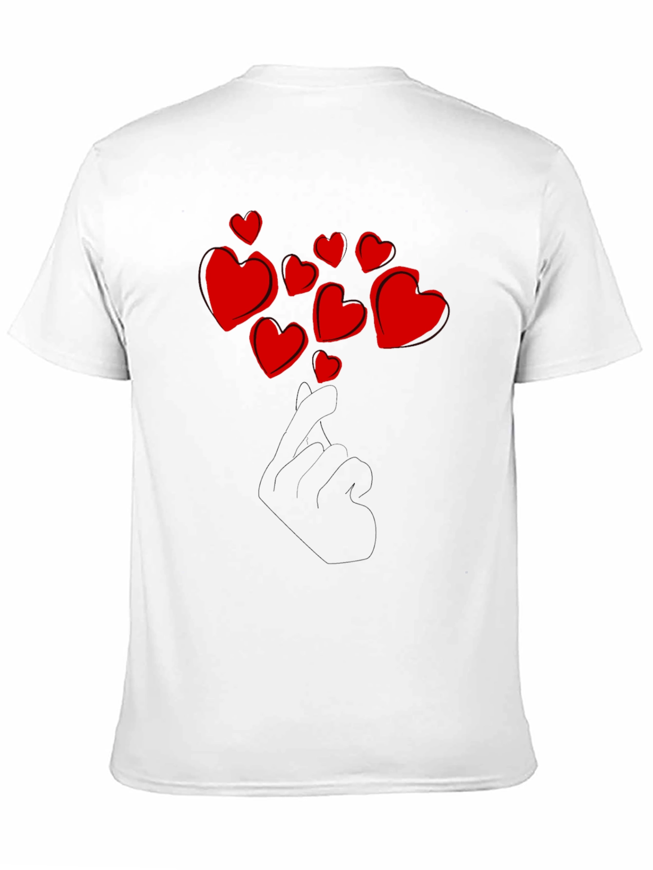 Love Hand T-Shirt - Black Heart Design