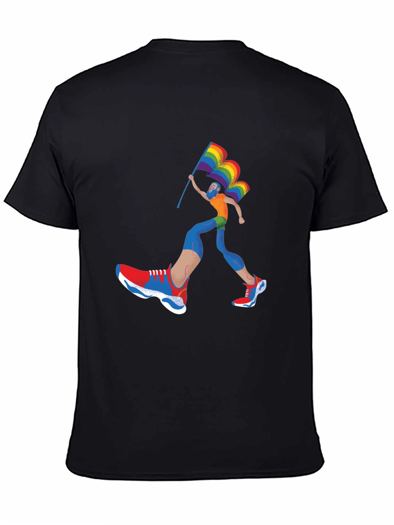 Pride Runner Graphic Tee - Black Cotton Blend
