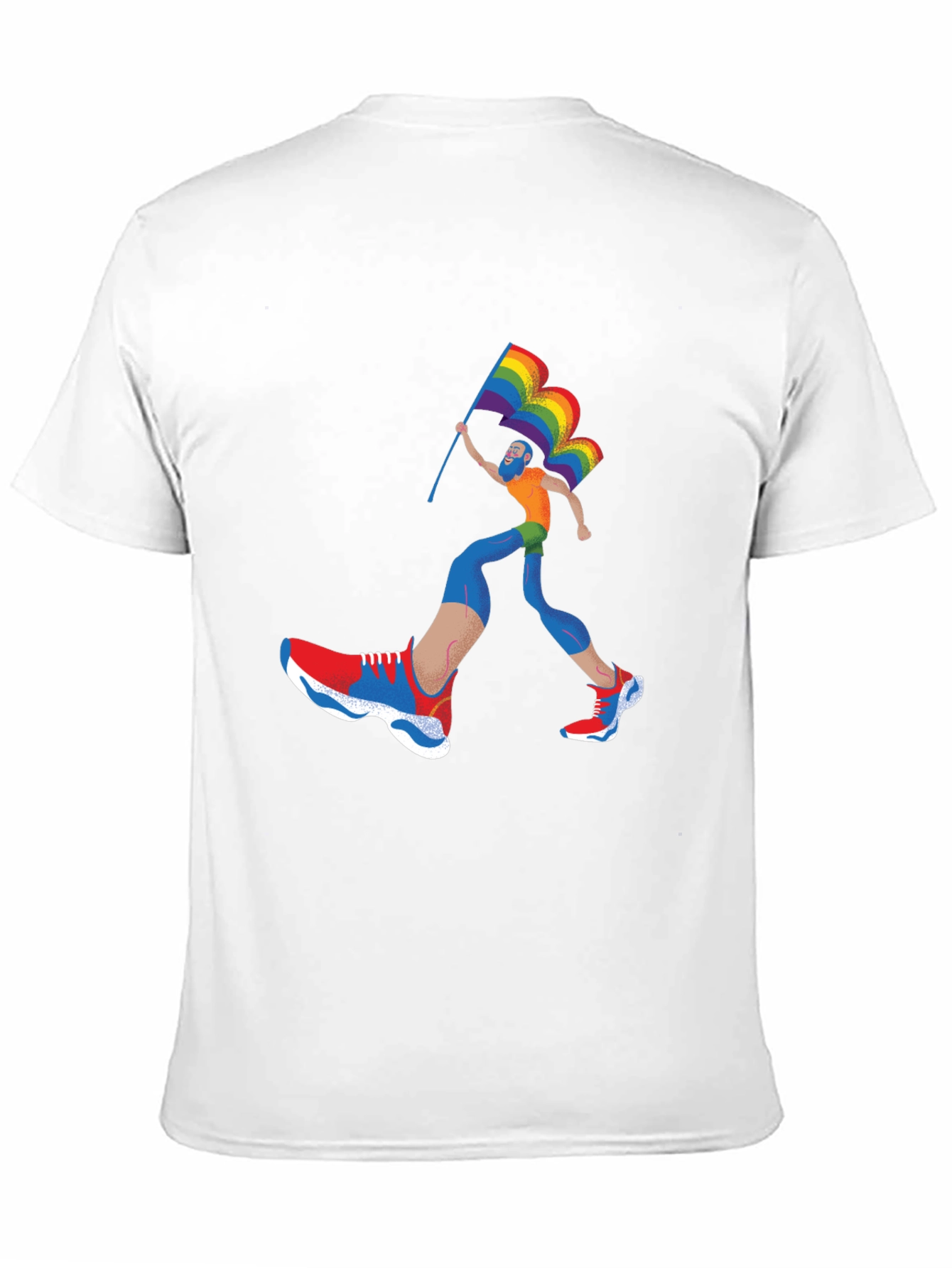 Pride Runner Graphic Tee - Black Cotton Blend