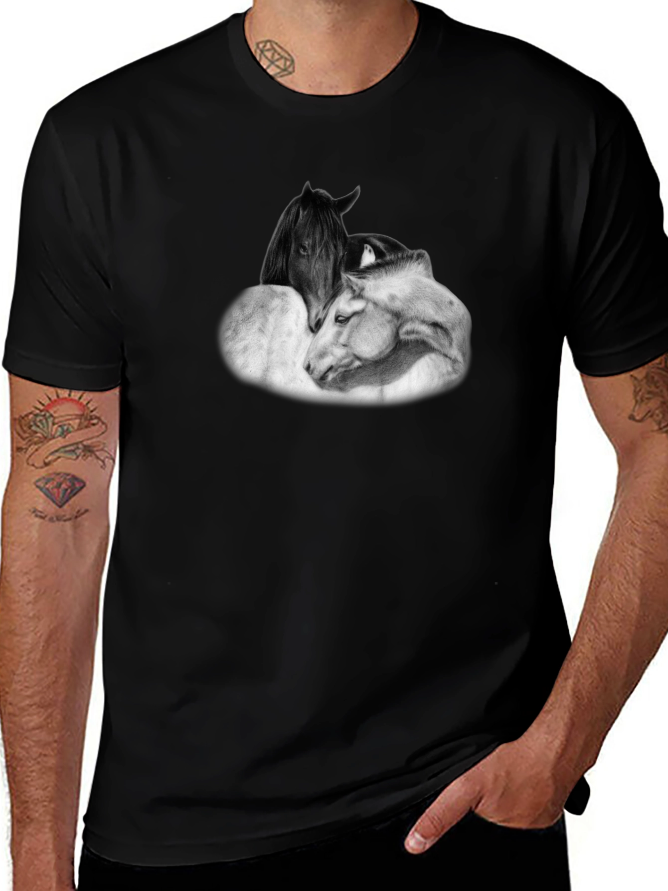 Horse Lovers T-Shirt - Black