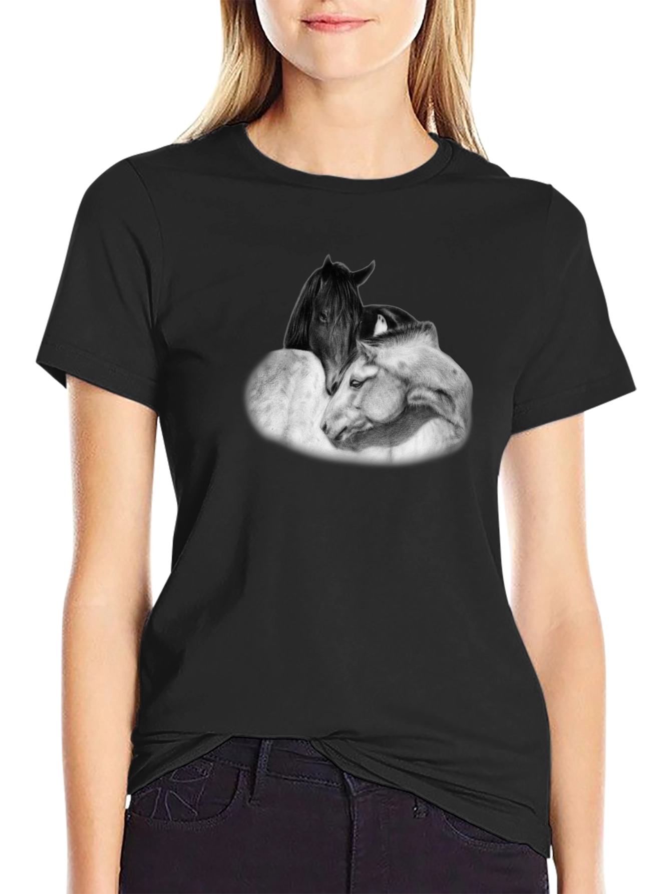 Horse Lovers T-Shirt - Black