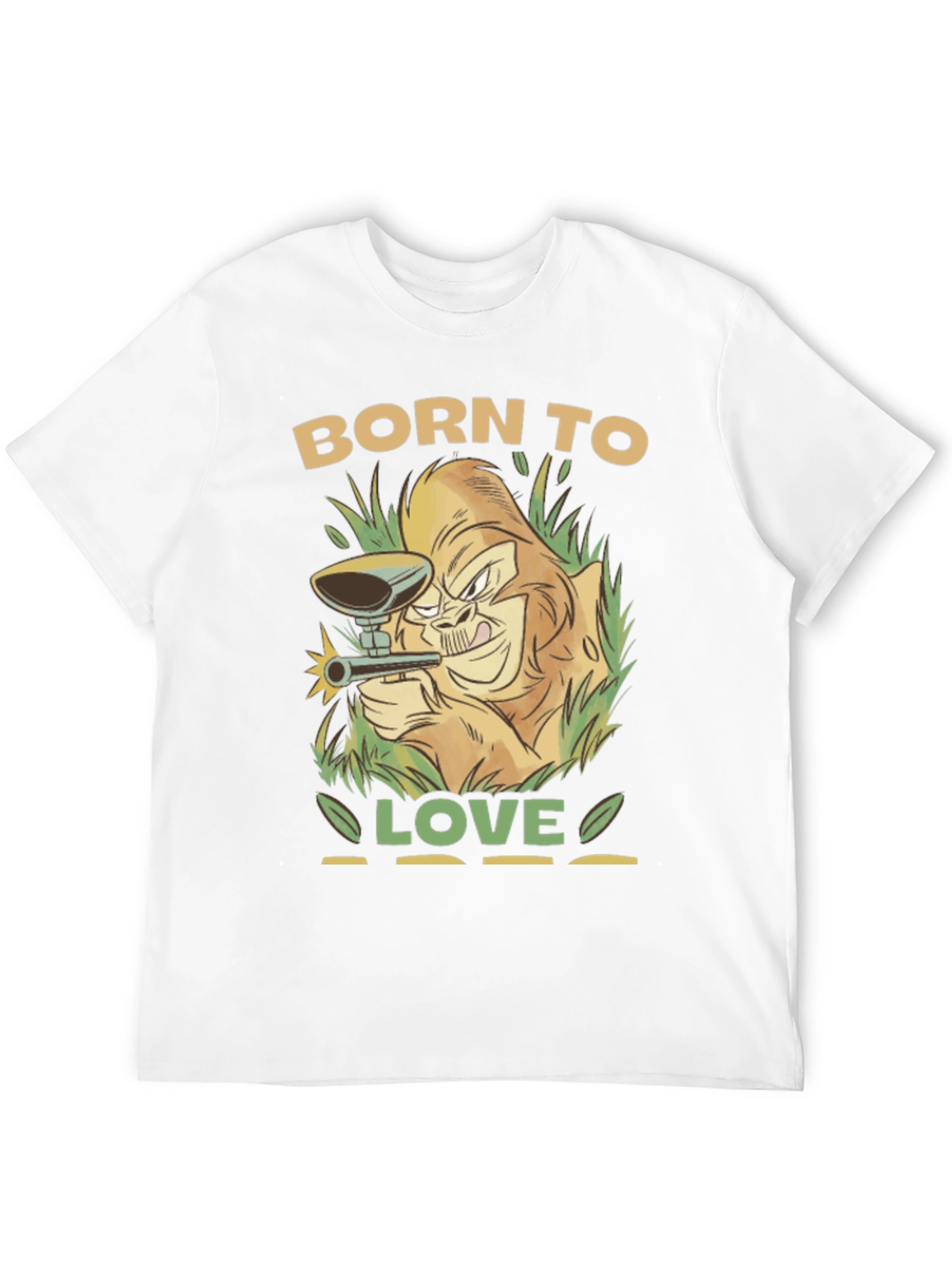 Born To Love Paintball Gorilla Black T-Shirt
