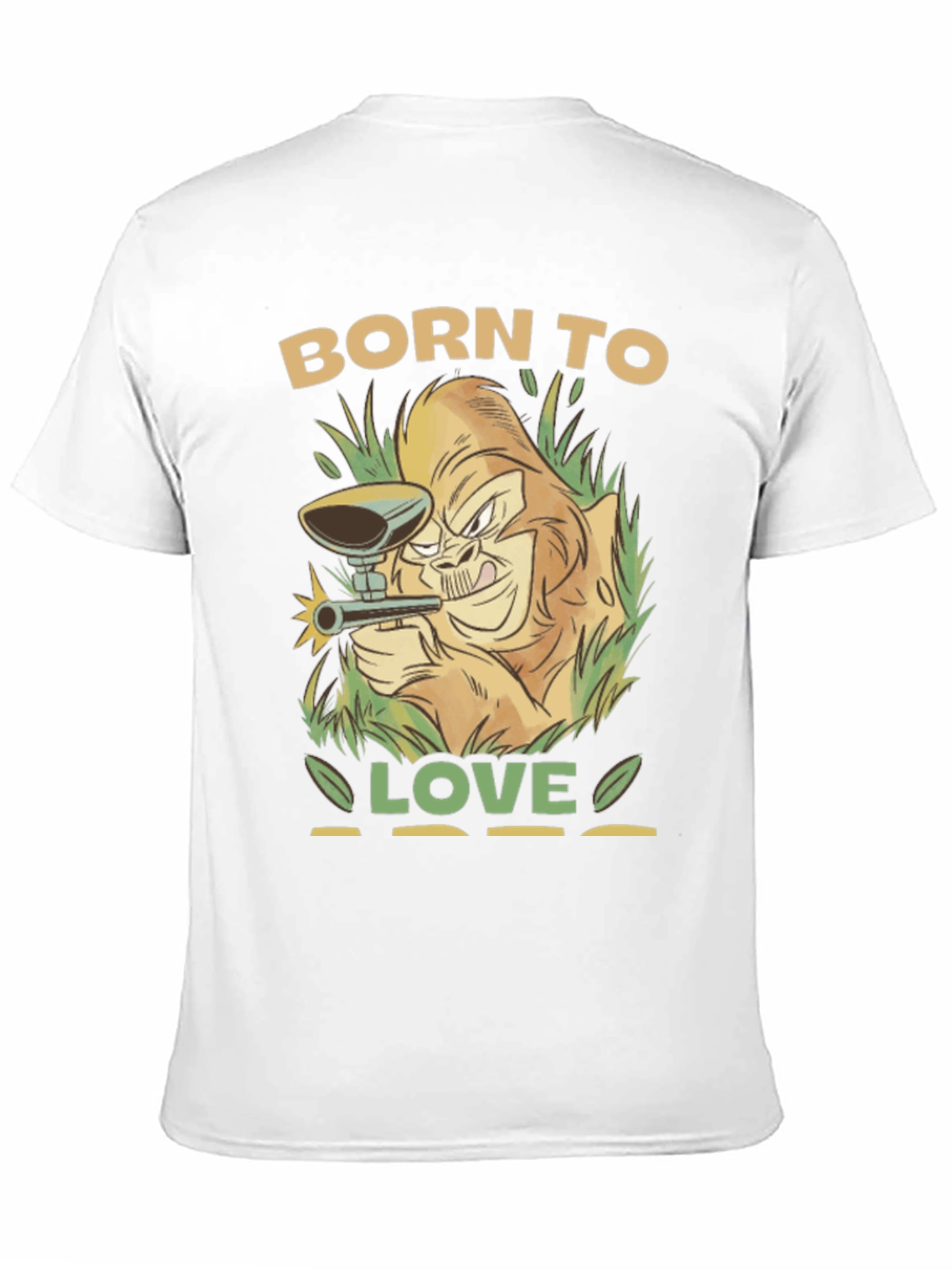 Born To Love Paintball Gorilla Black T-Shirt