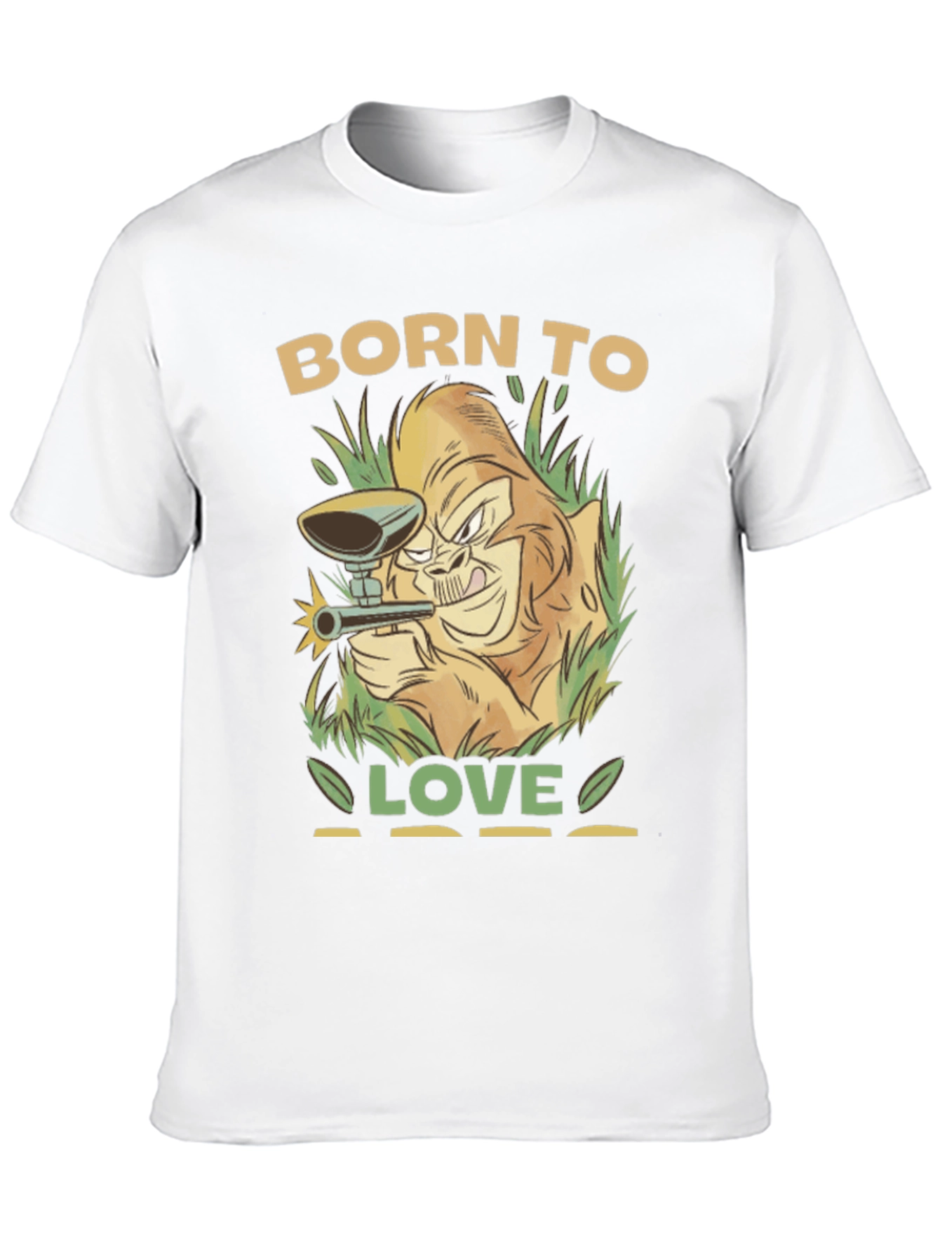 Born To Love Paintball Gorilla Black T-Shirt