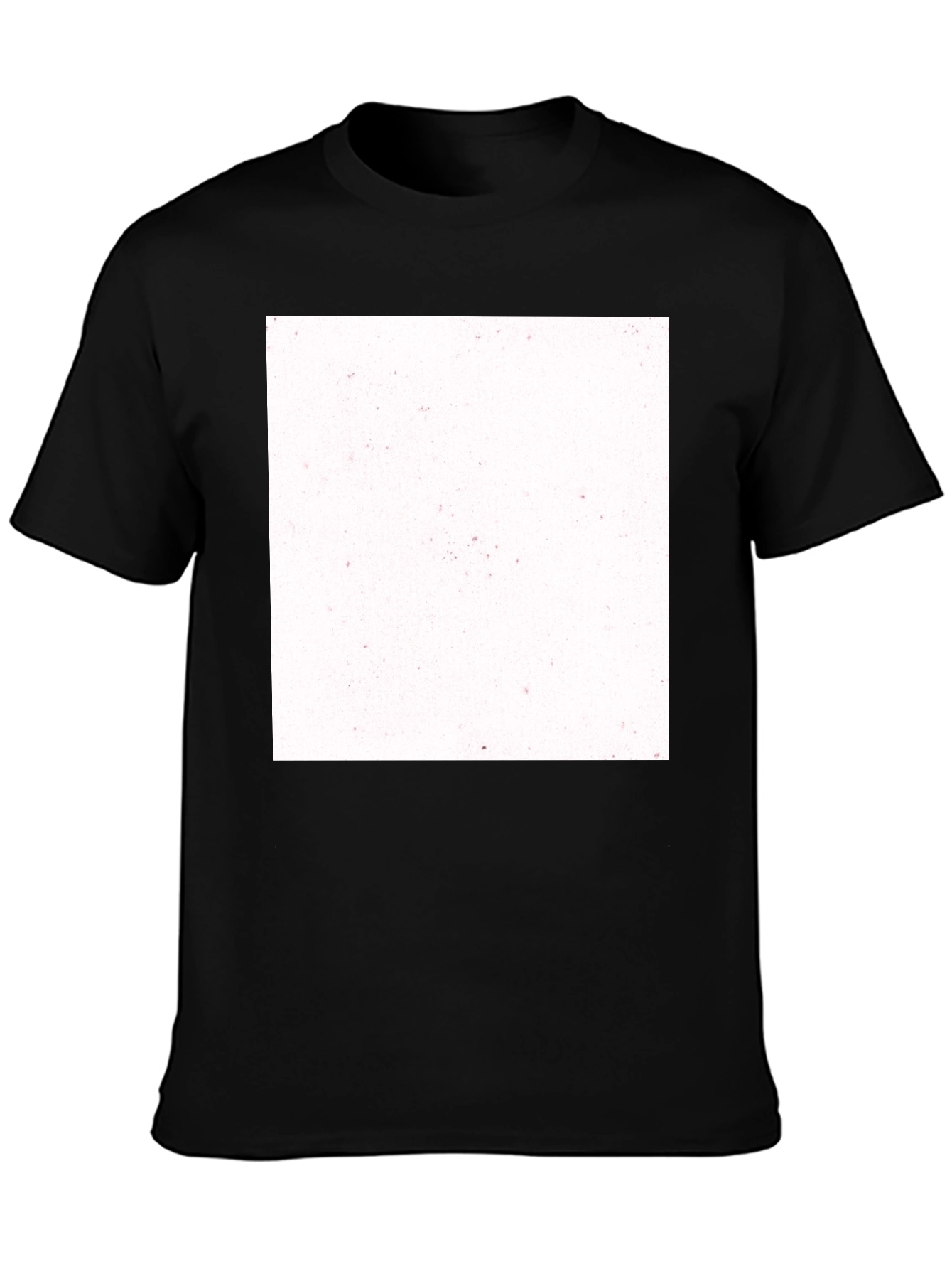 Classic Black Crew Neck T-Shirt with Customizable Print Area
