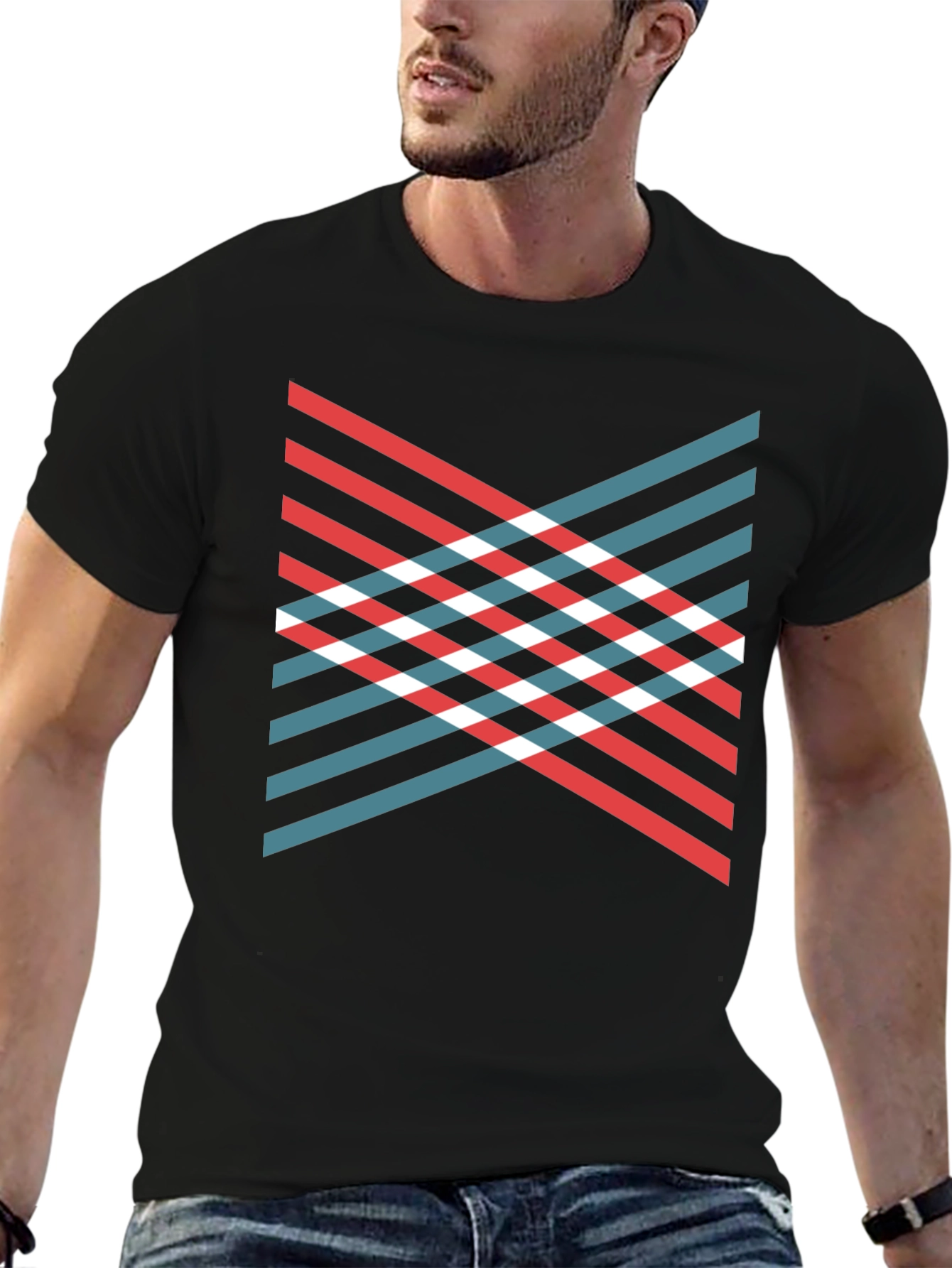 Modern Geometric Stripe T-Shirt