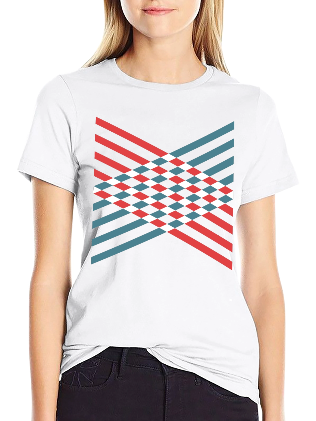 Modern Geometric Stripe T-Shirt