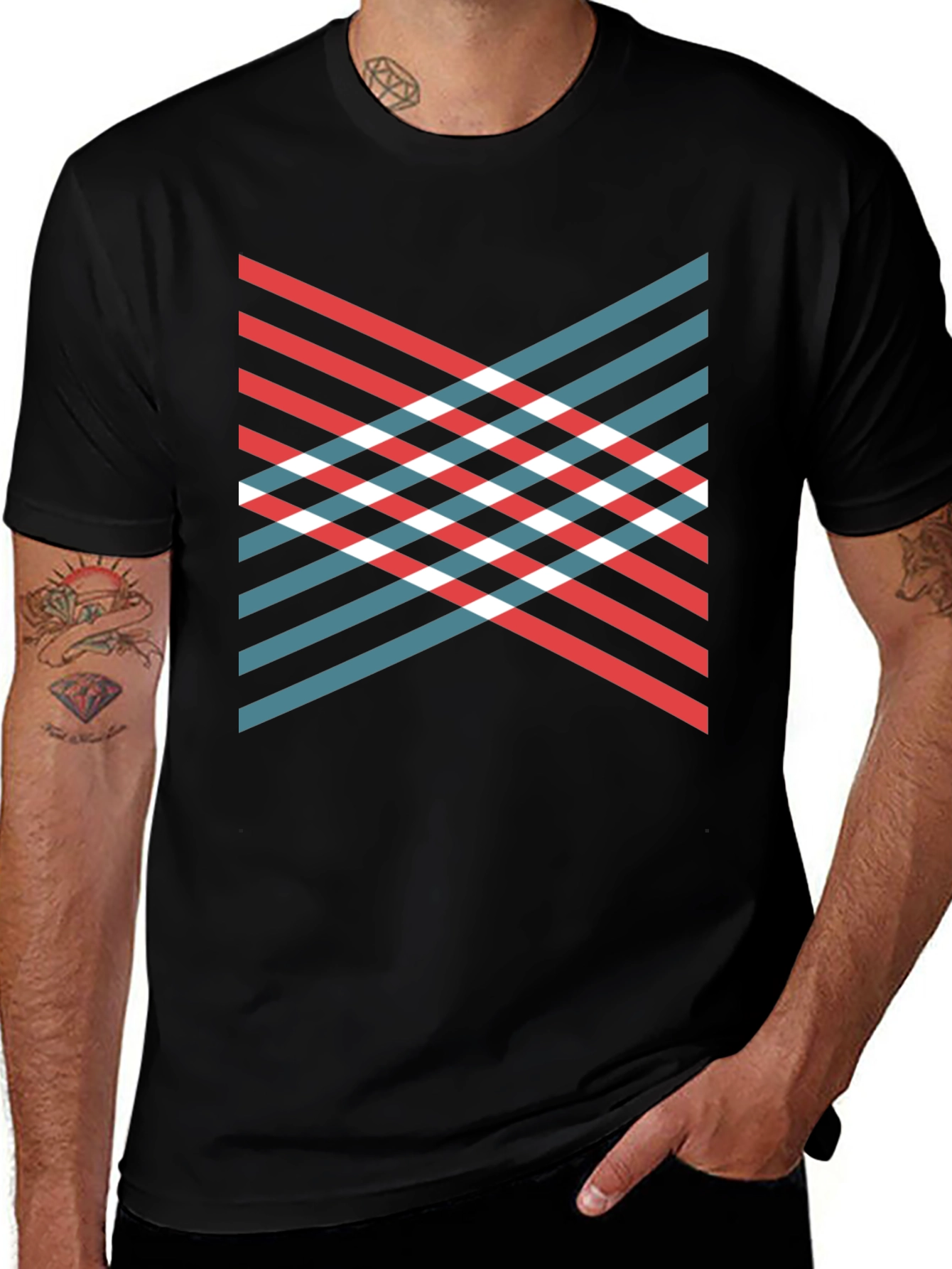 Modern Geometric Stripe T-Shirt