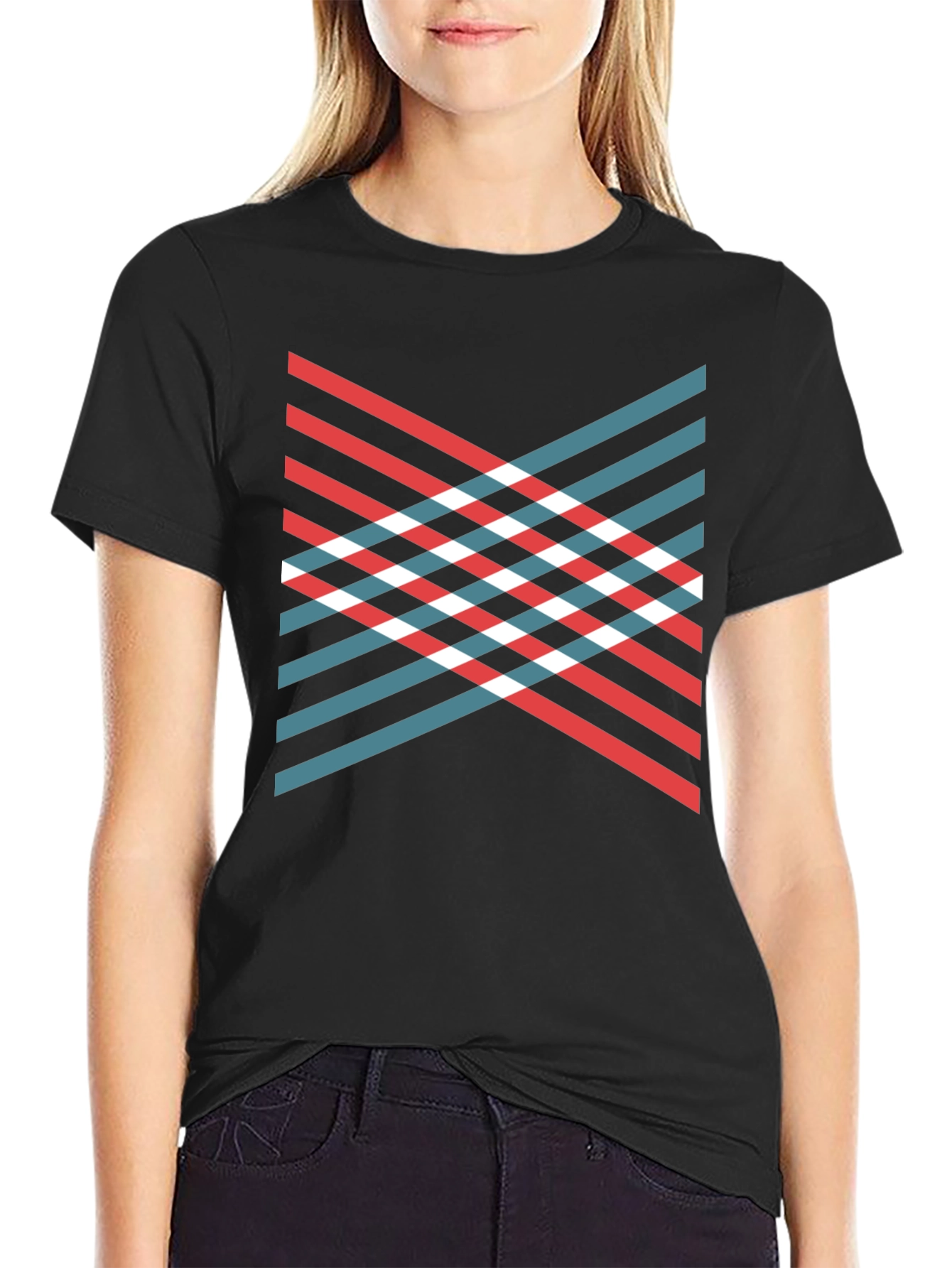 Modern Geometric Stripe T-Shirt