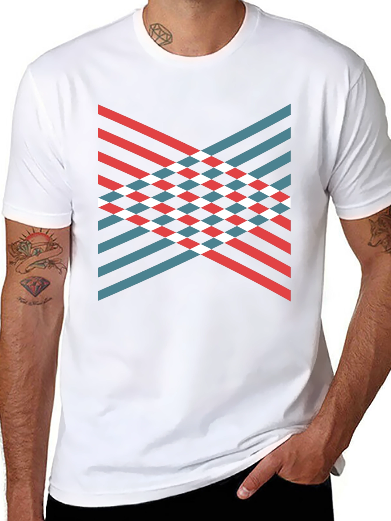 Modern Geometric Stripe T-Shirt