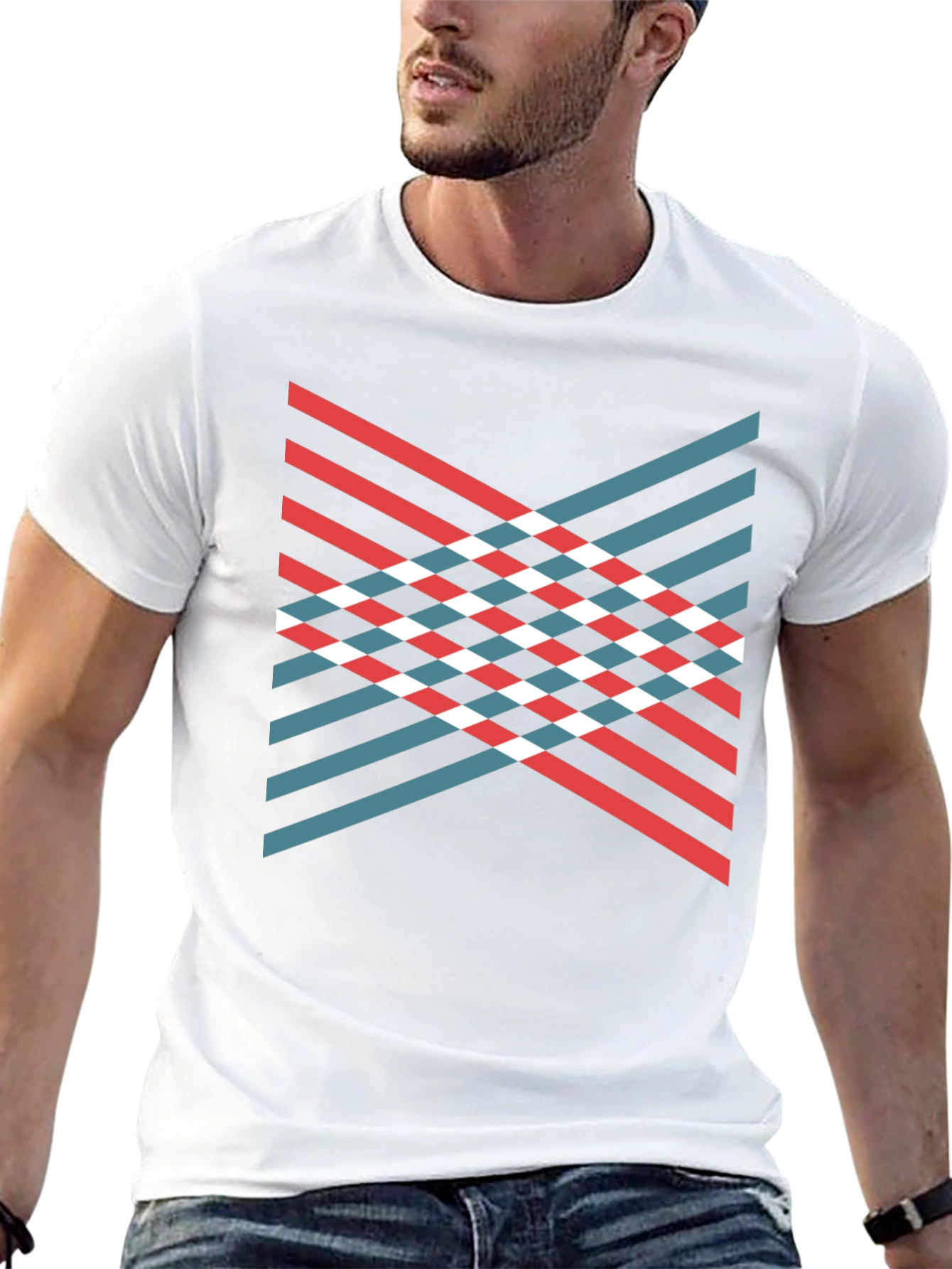 Modern Geometric Stripe T-Shirt