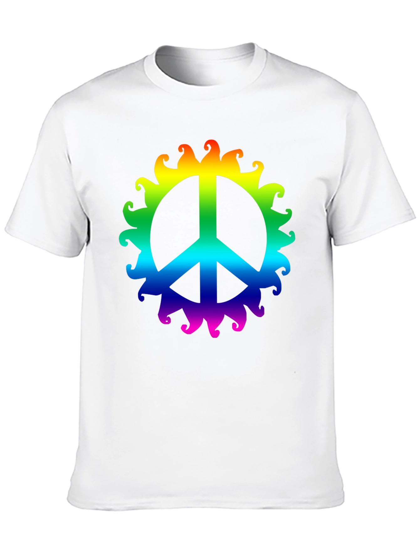 Rainbow Peace Sign T-Shirt - Black Cotton Tee