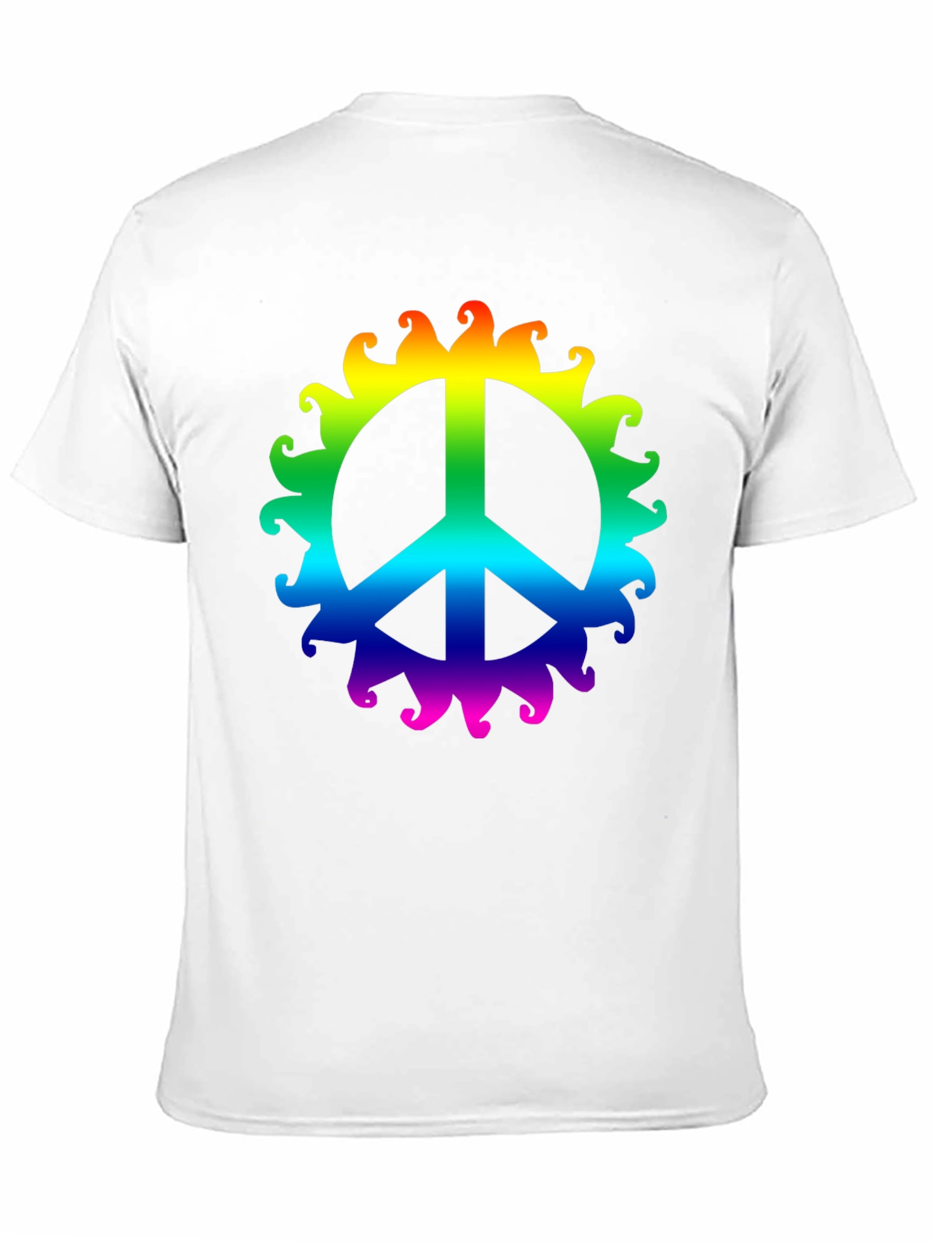 Rainbow Peace Sign T-Shirt - Black Cotton Tee