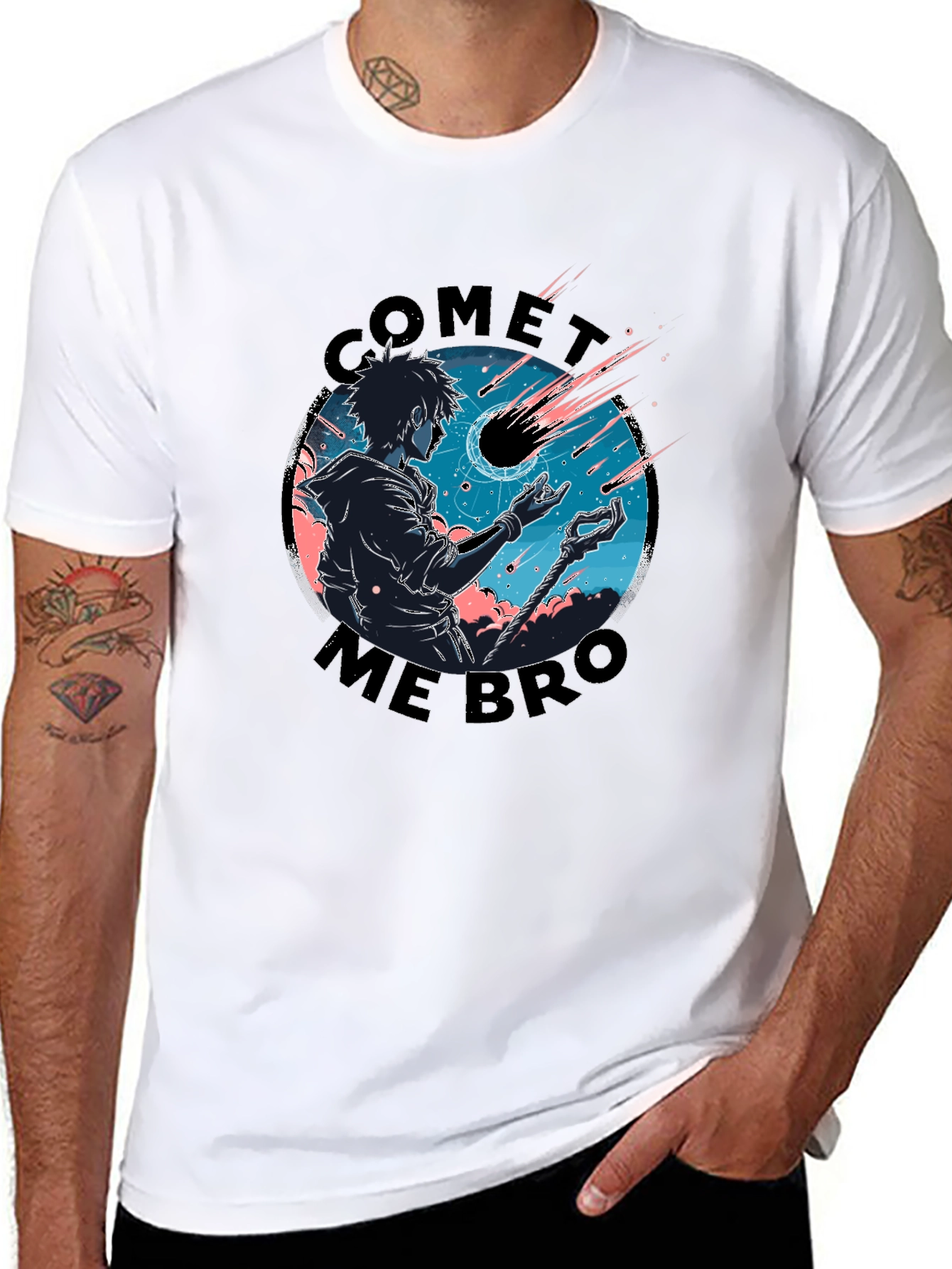 Comet Me Bro Black Graphic Tee
