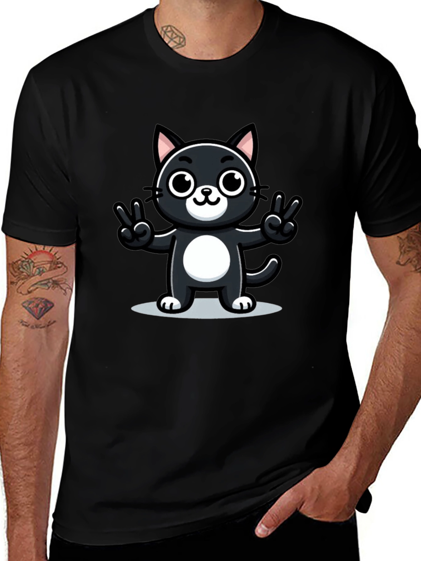 Cool Cat T-Shirt - Peace Sign