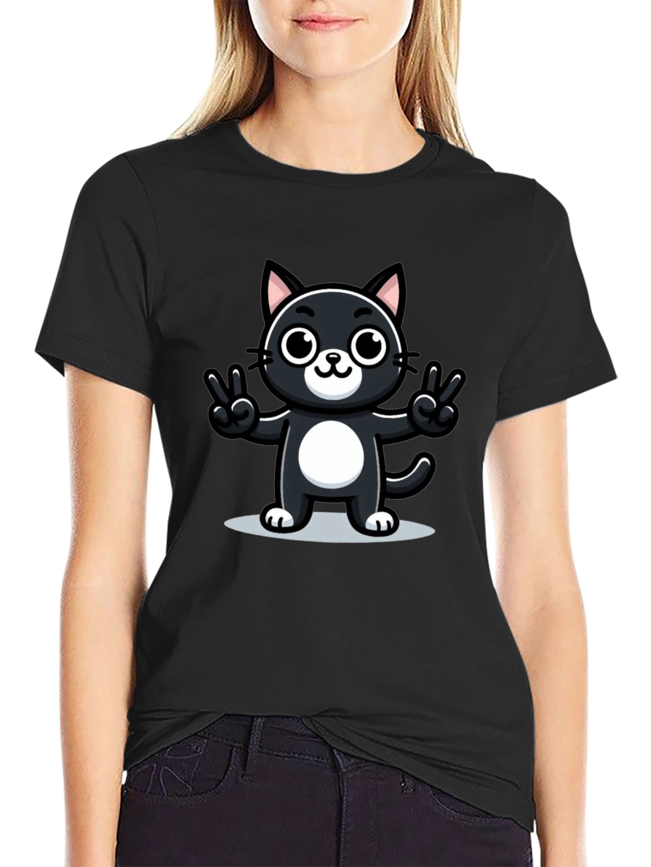 Cool Cat T-Shirt - Peace Sign