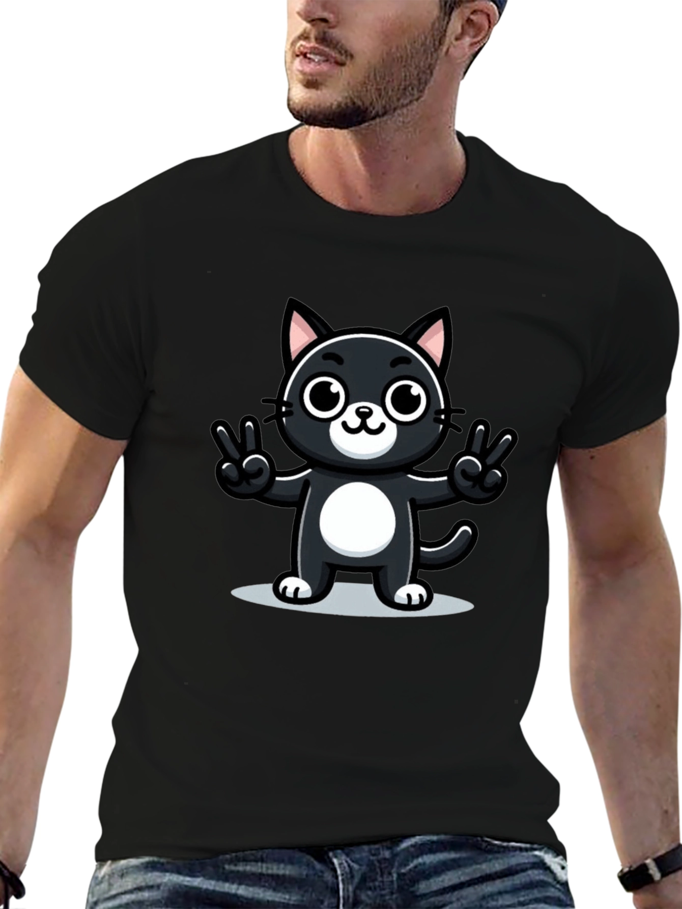 Cool Cat T-Shirt - Peace Sign