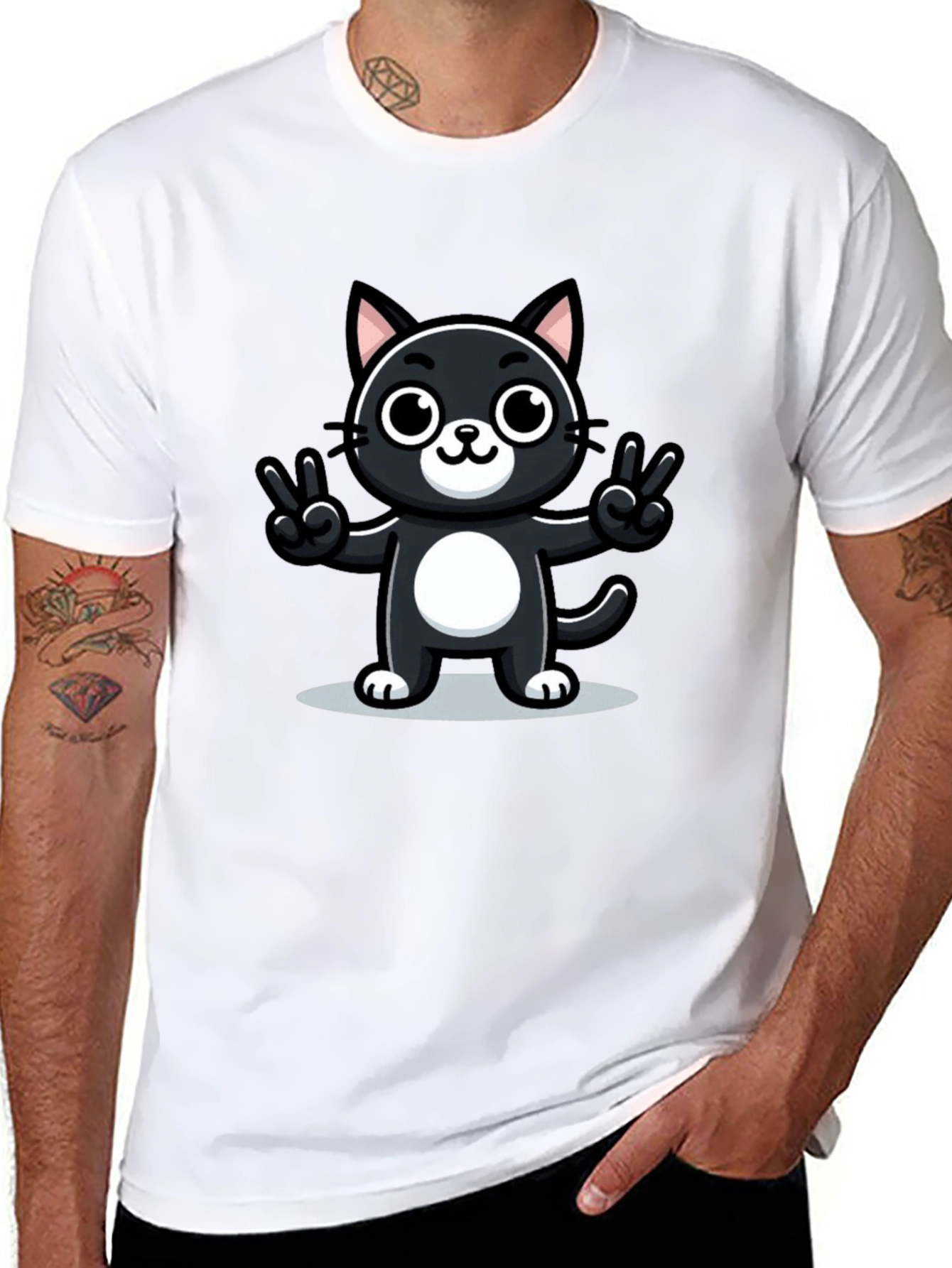 Cool Cat T-Shirt - Peace Sign