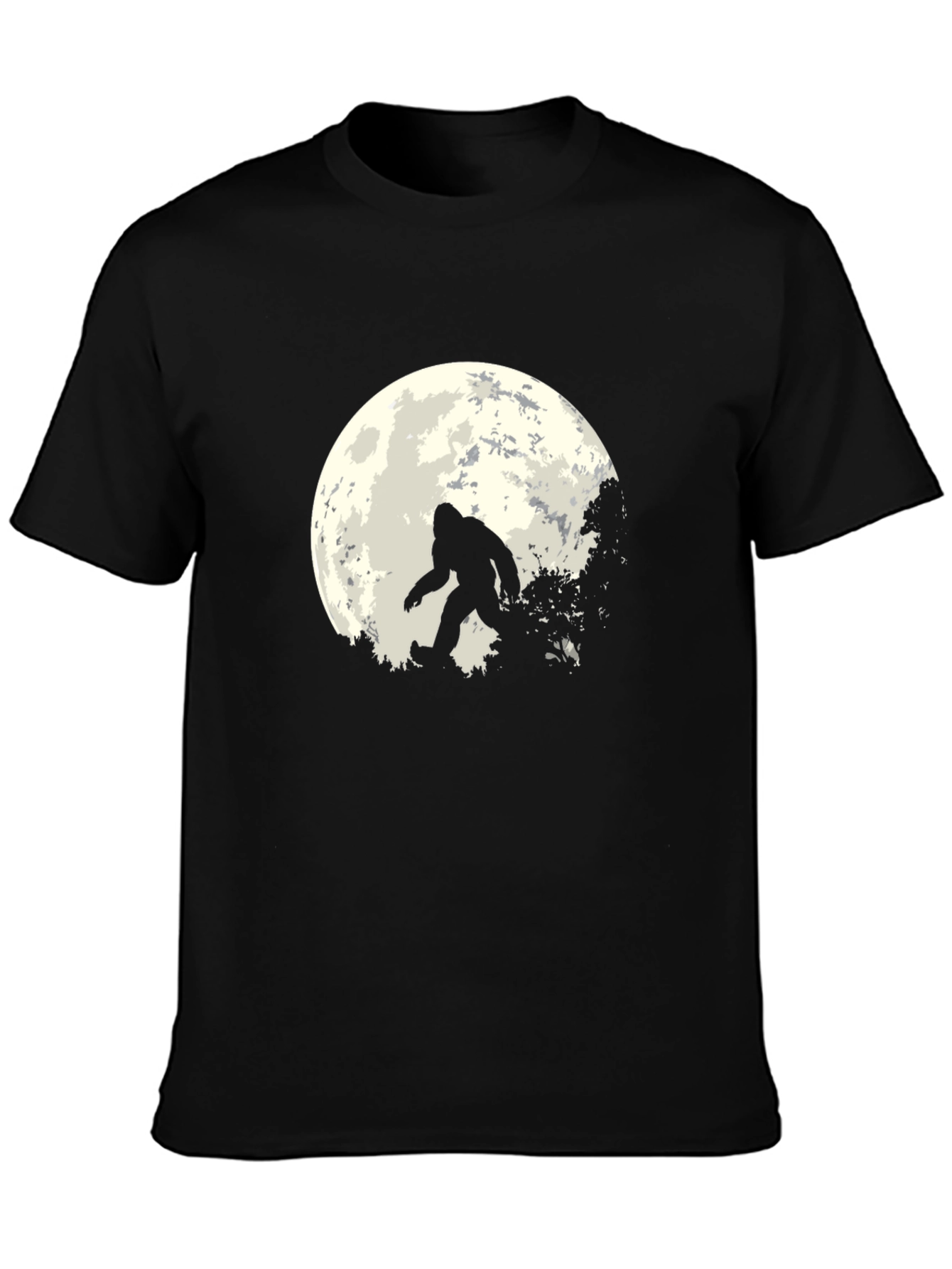 Bigfoot Moon Graphic Tee - Black Sasquatch T-Shirt