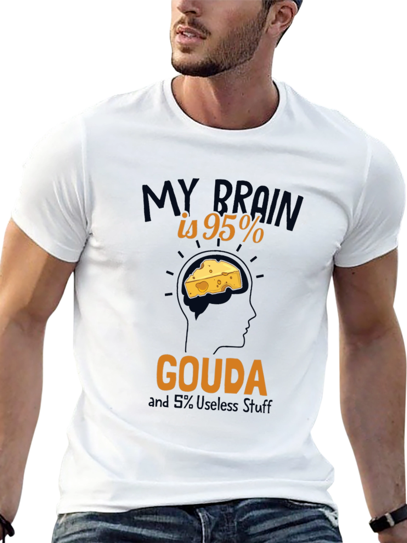 Gouda Brain T-Shirt - Funny Cheese Lover Tee
