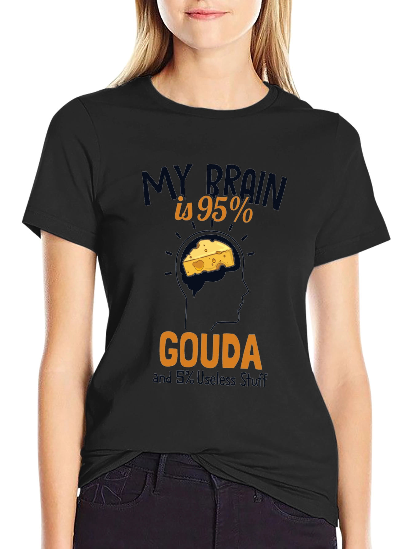 Gouda Brain T-Shirt - Funny Cheese Lover Tee