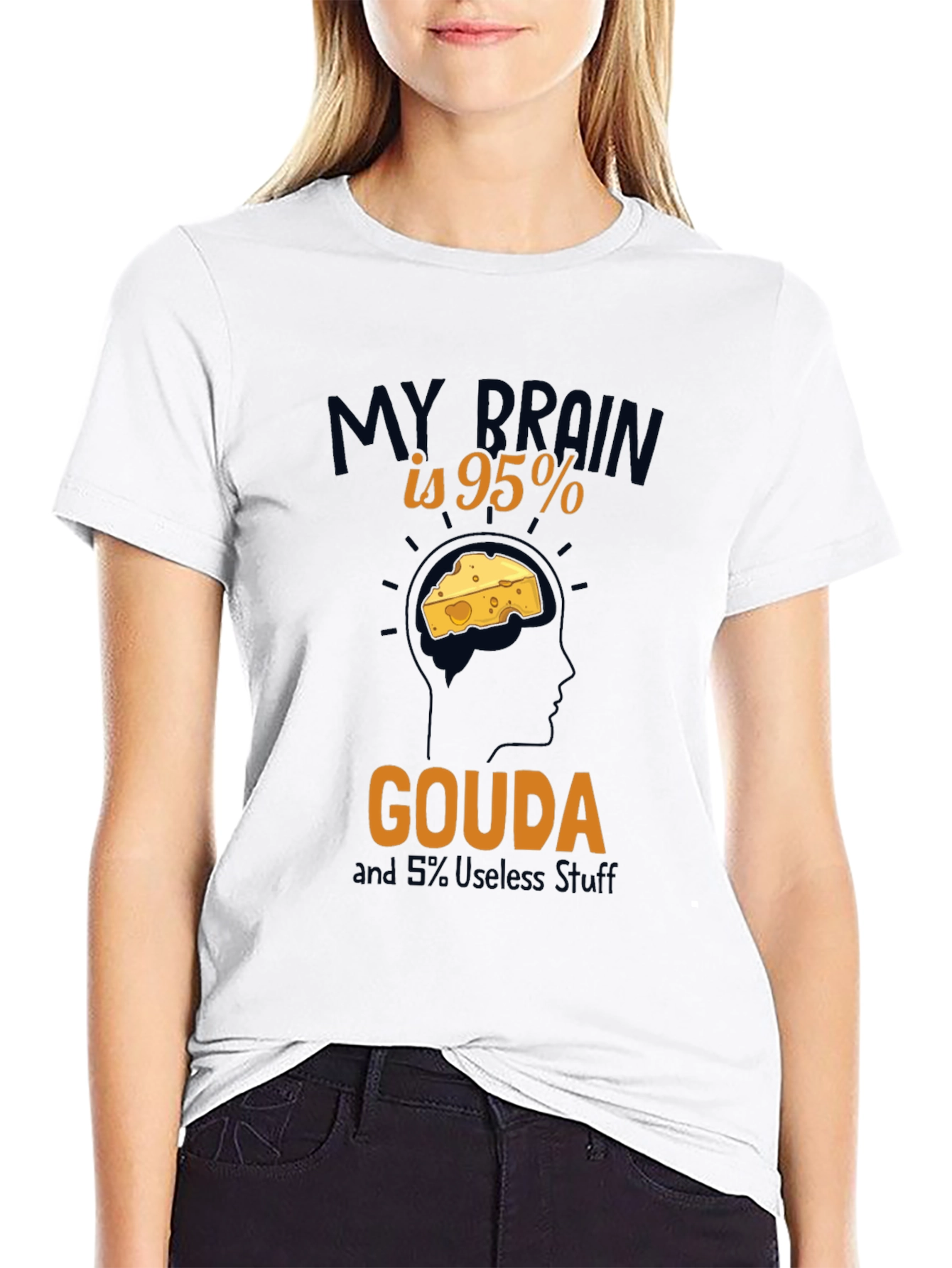Gouda Brain T-Shirt - Funny Cheese Lover Tee