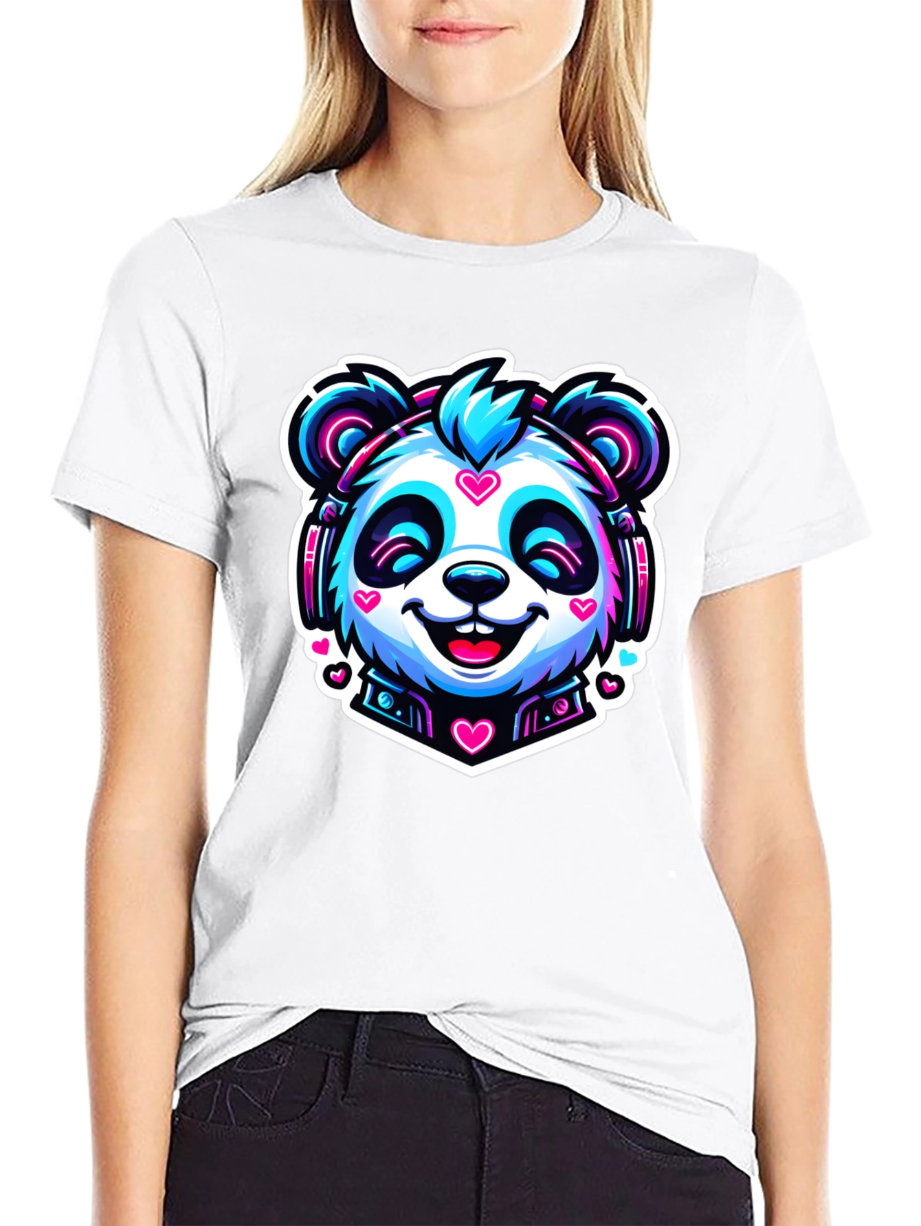 Cool Panda Headphone Graphic T-Shirt