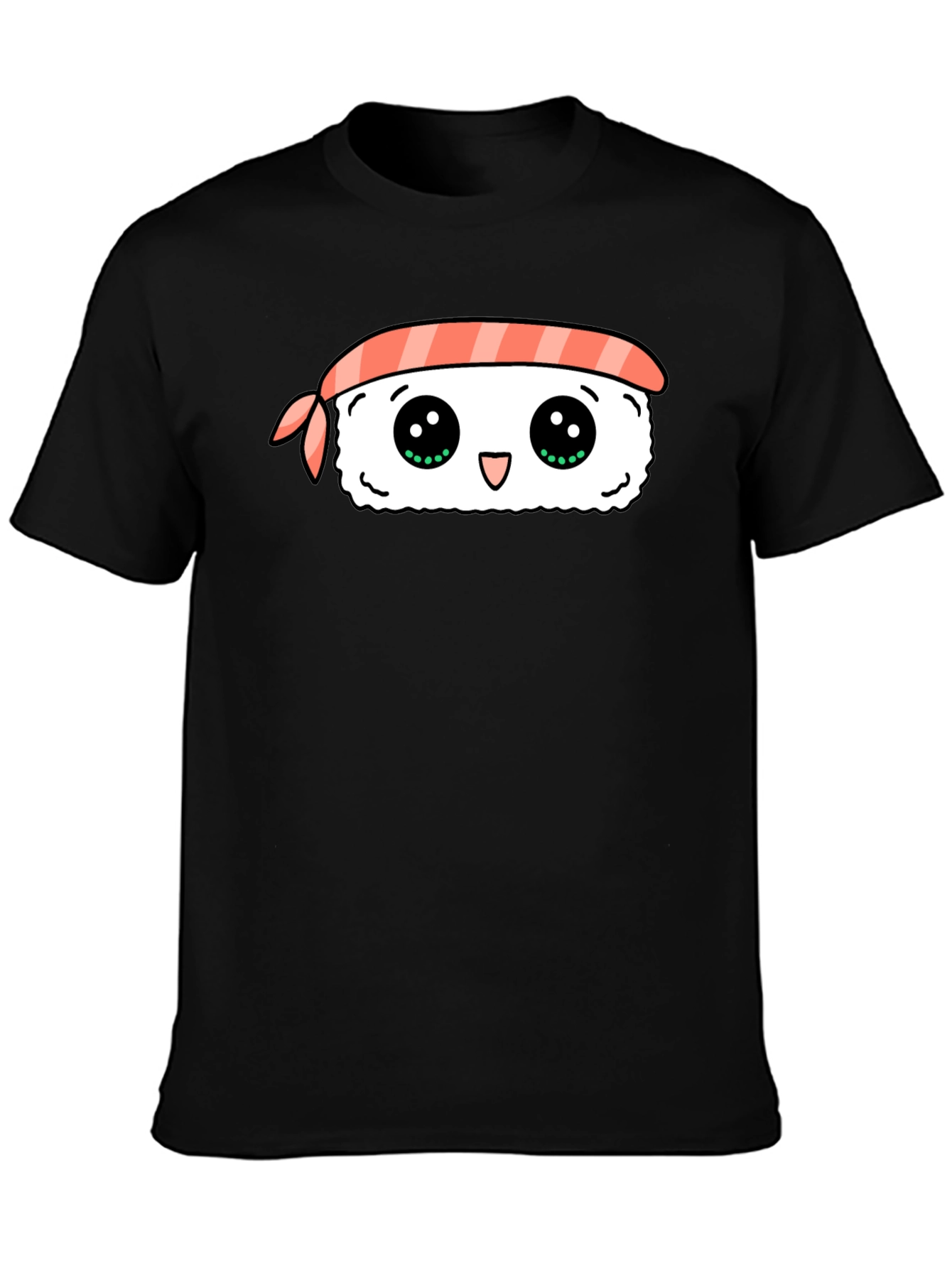 Kawaii Sushi Graphic Black T-Shirt